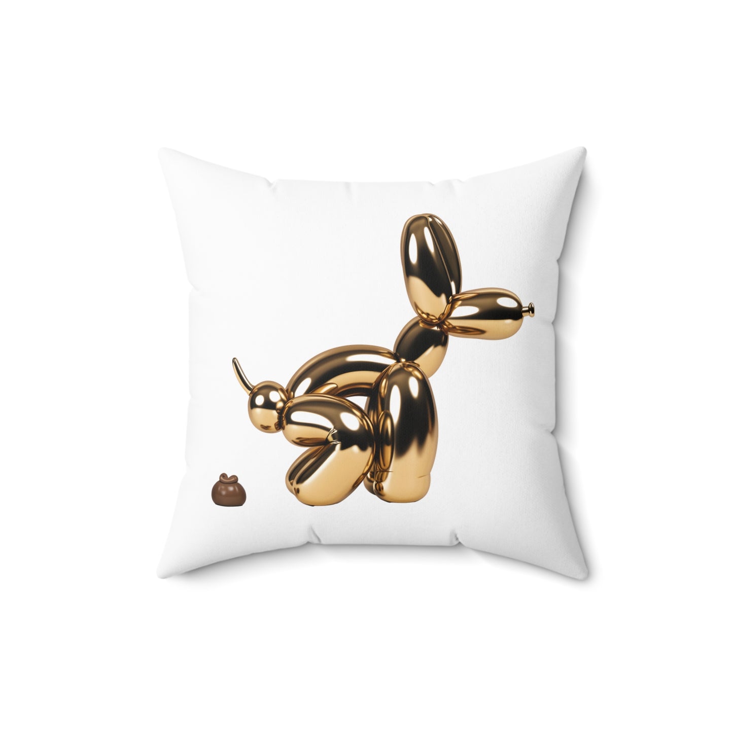 Fun Poop Art Square Pillow - Whimsical Bold Home Decor