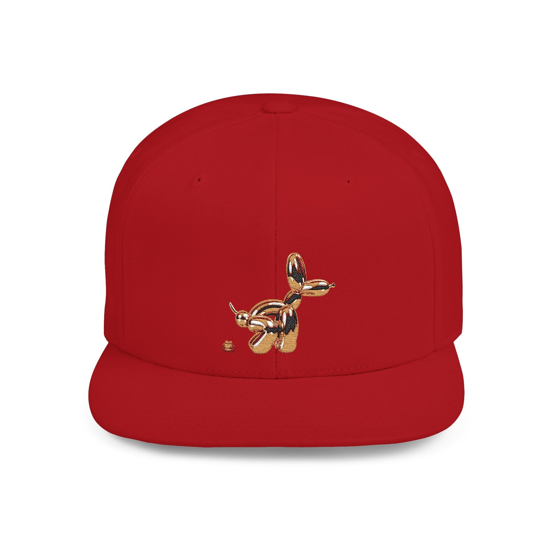 flat bill snapback hat balloon dog design