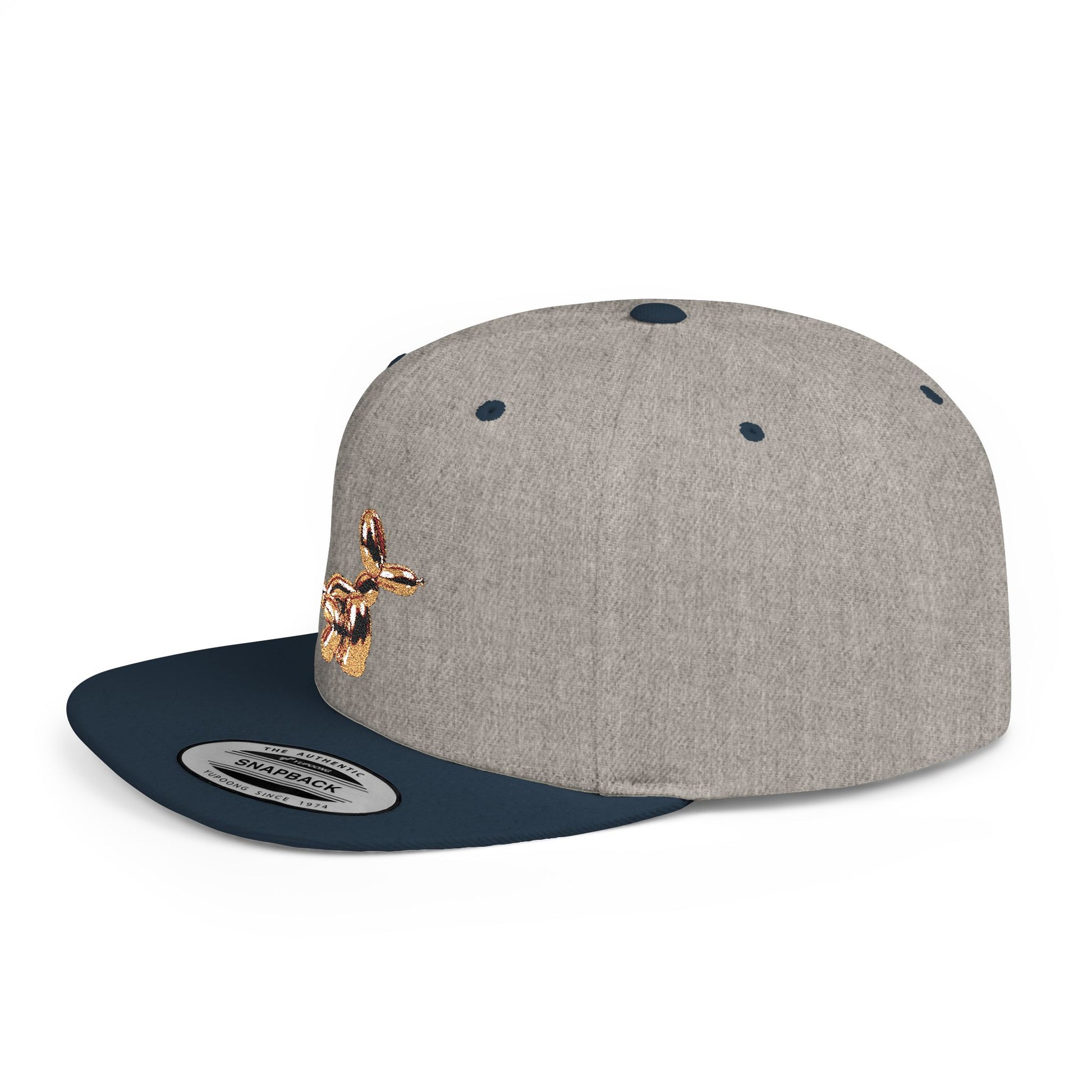 flat bill snapback hat balloon dog design