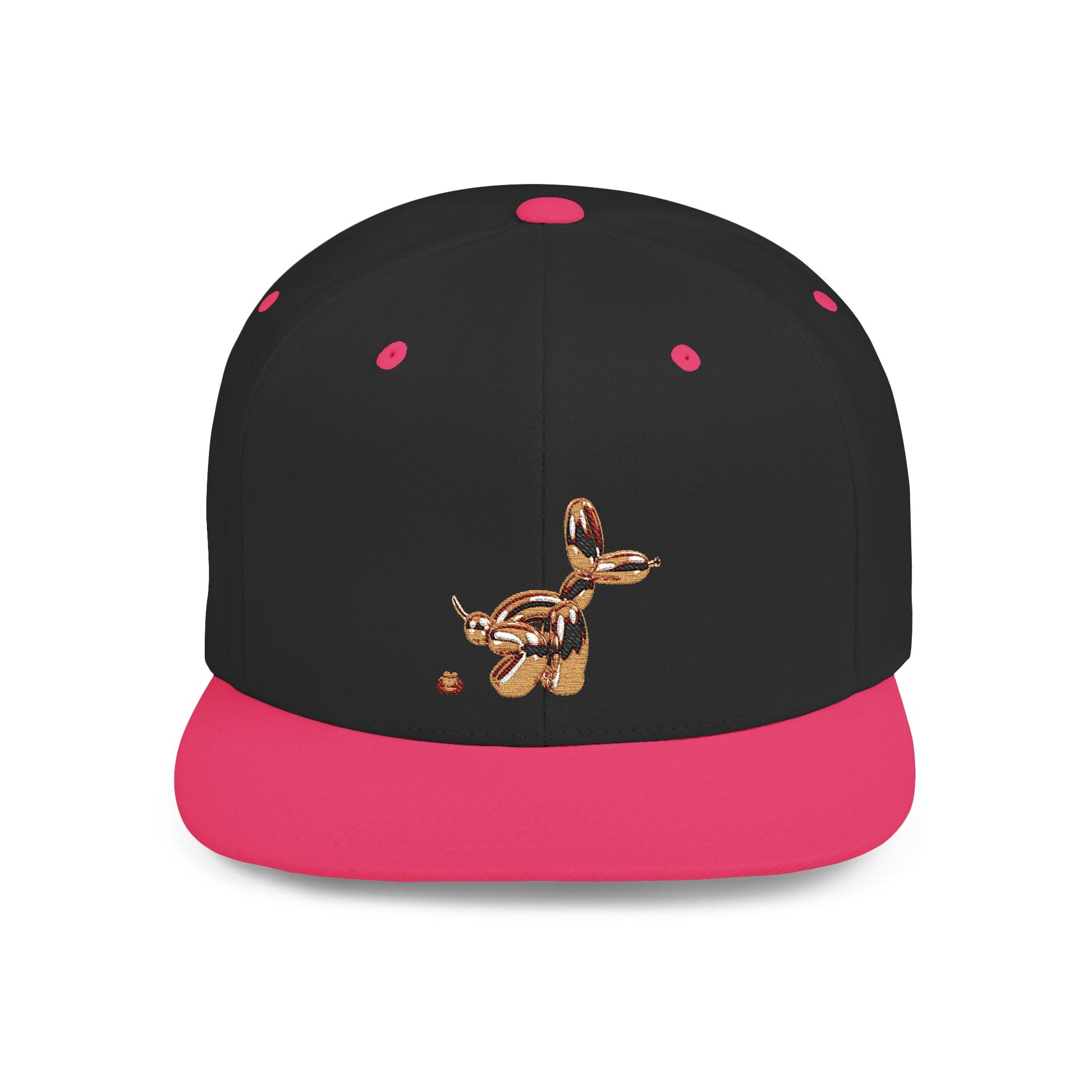 flat bill snapback hat balloon dog design