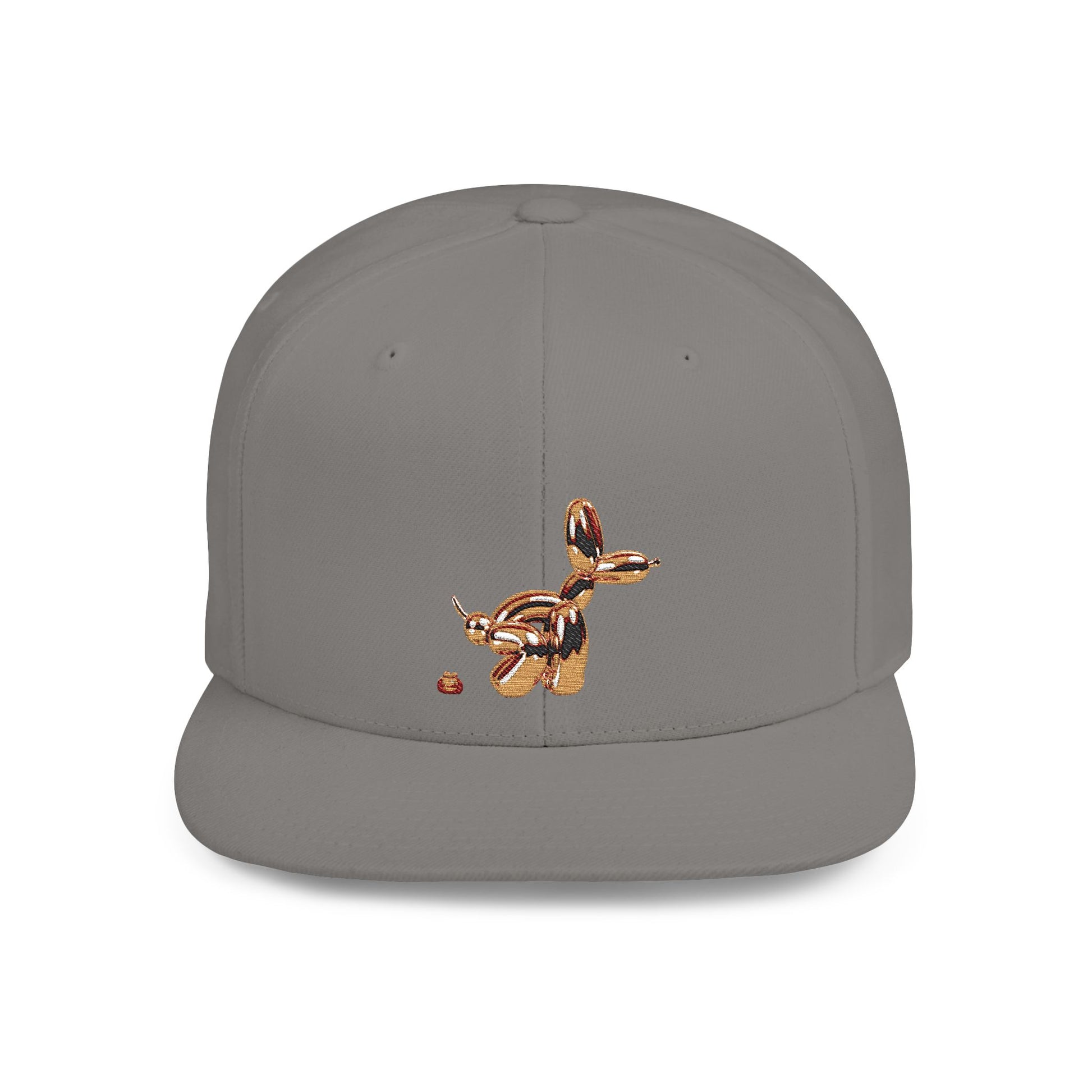flat bill snapback hat balloon dog design
