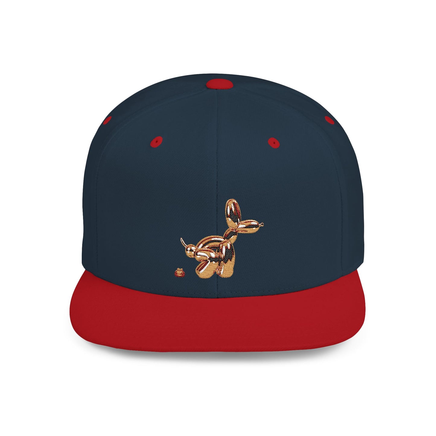 flat bill snapback hat balloon dog design