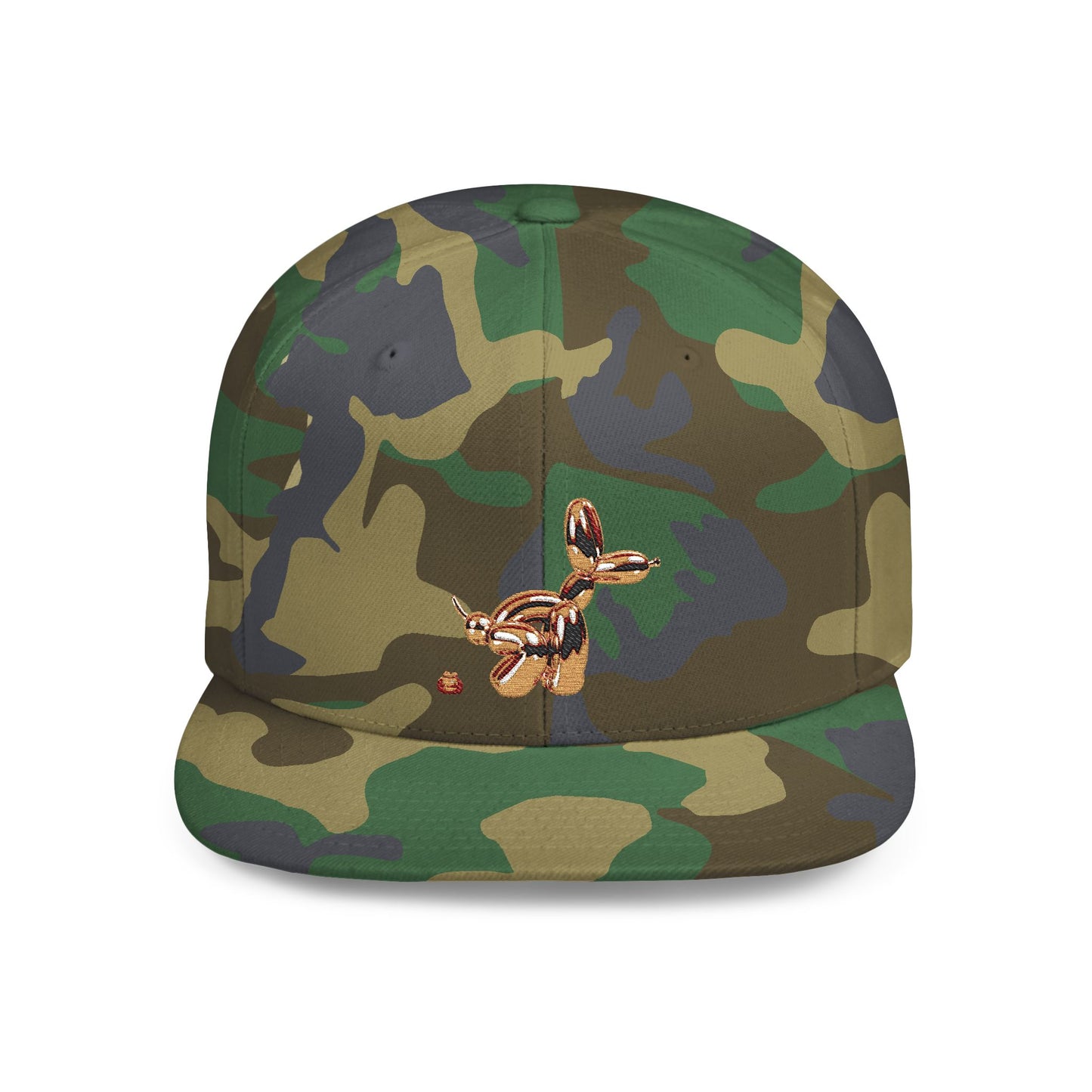 flat bill snapback hat balloon dog design