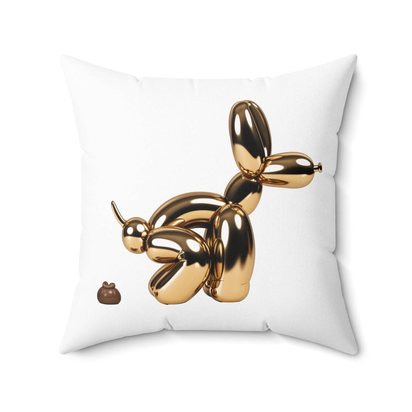 Fun Poop Art Square Pillow - Whimsical Bold Home Decor