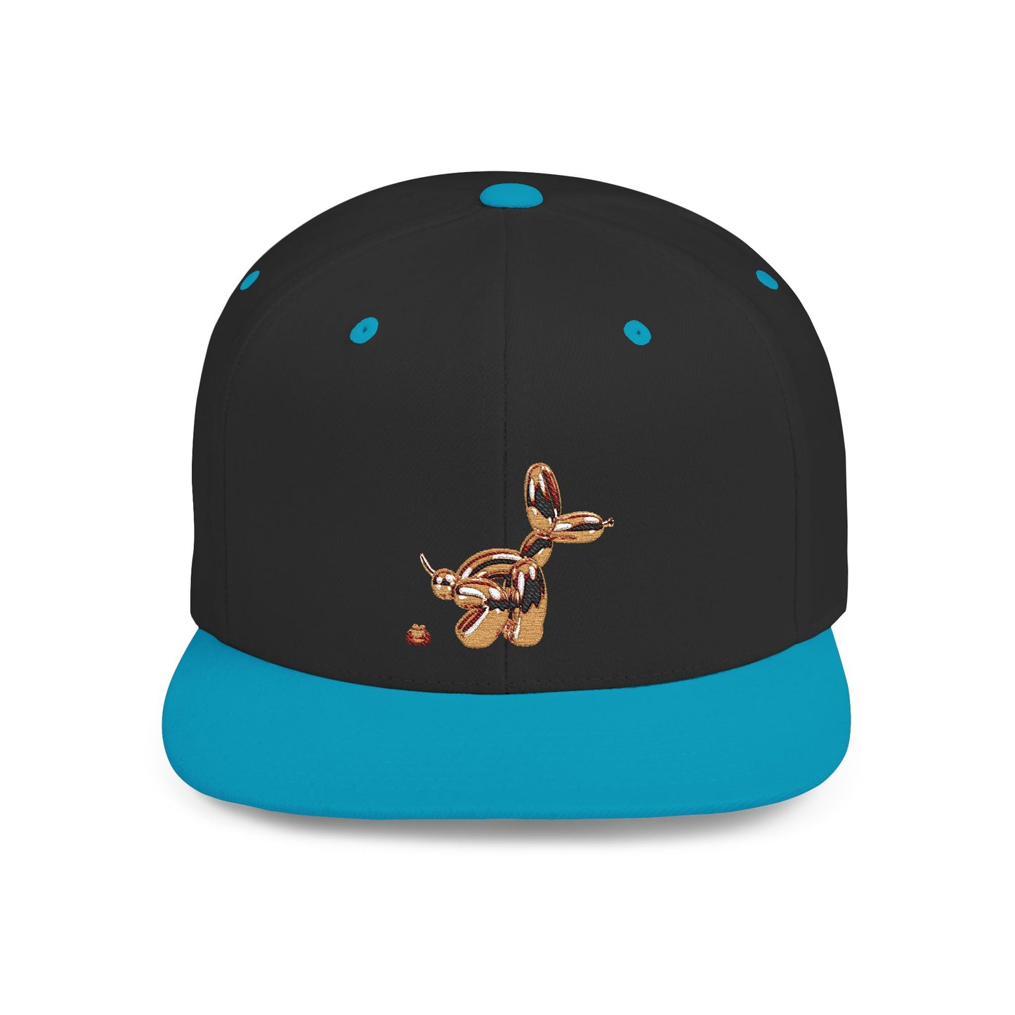 flat bill snapback hat balloon dog design