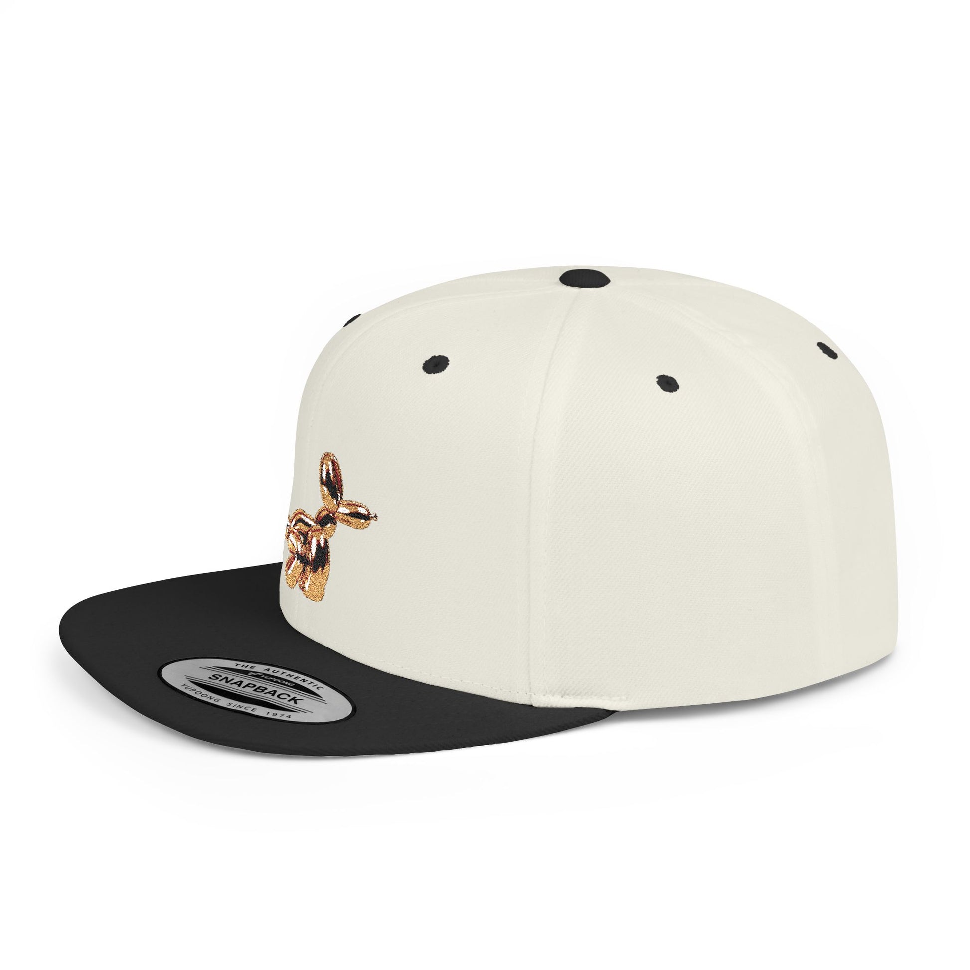 flat bill snapback hat balloon dog design