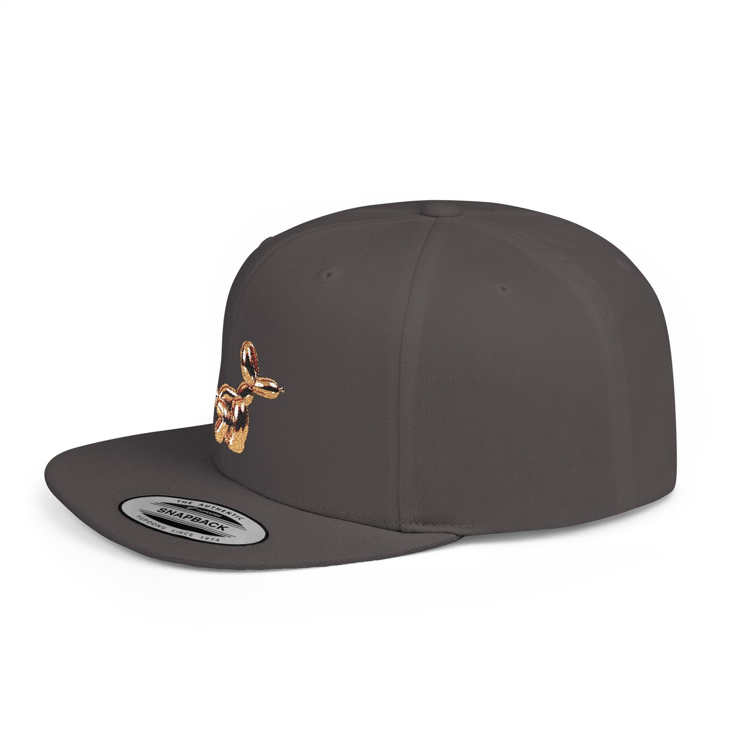 flat bill snapback hat balloon dog design