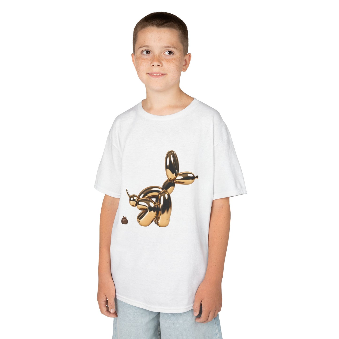 Fun Balloon Dog Art Kids Tee - Poop Art Design