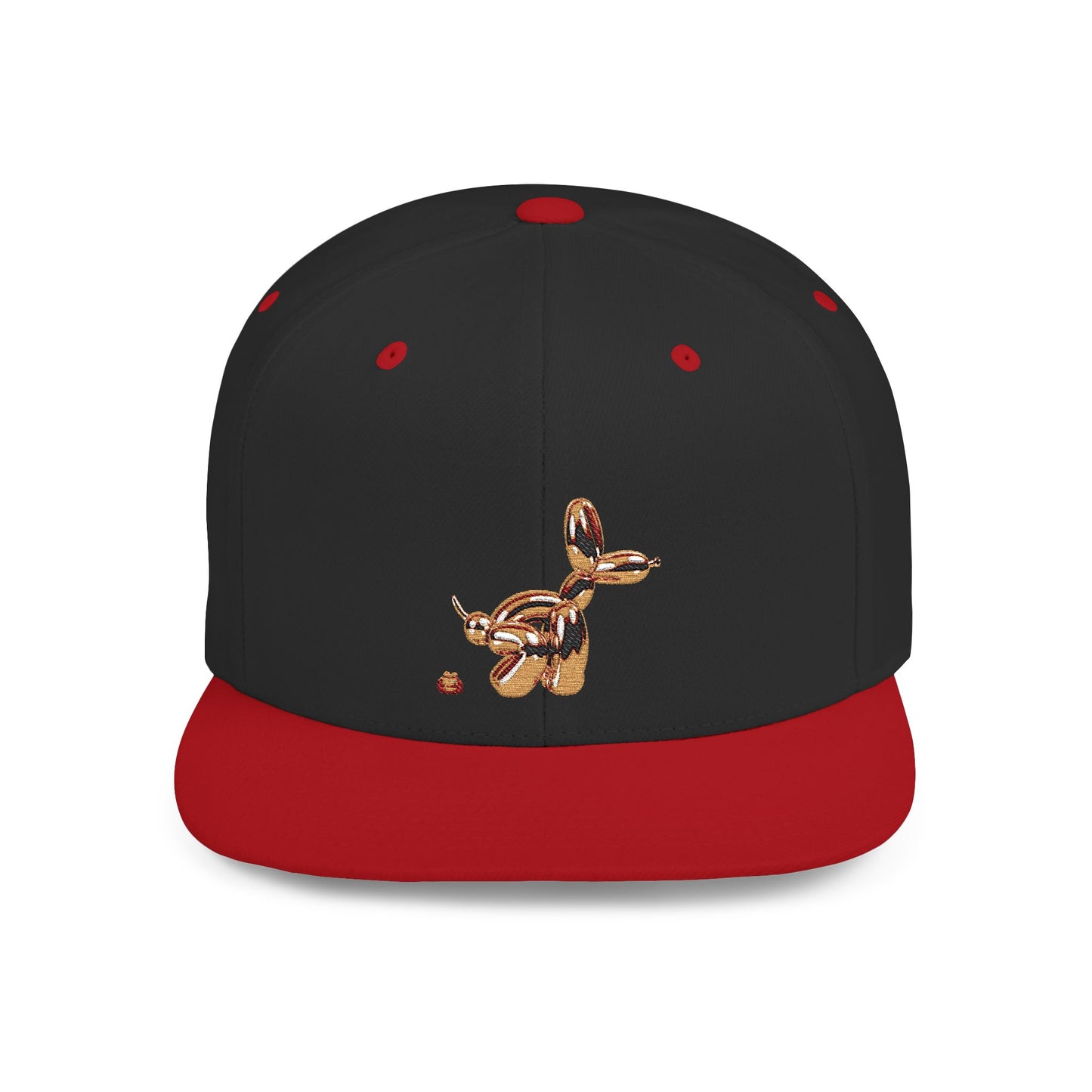 flat bill snapback hat balloon dog design