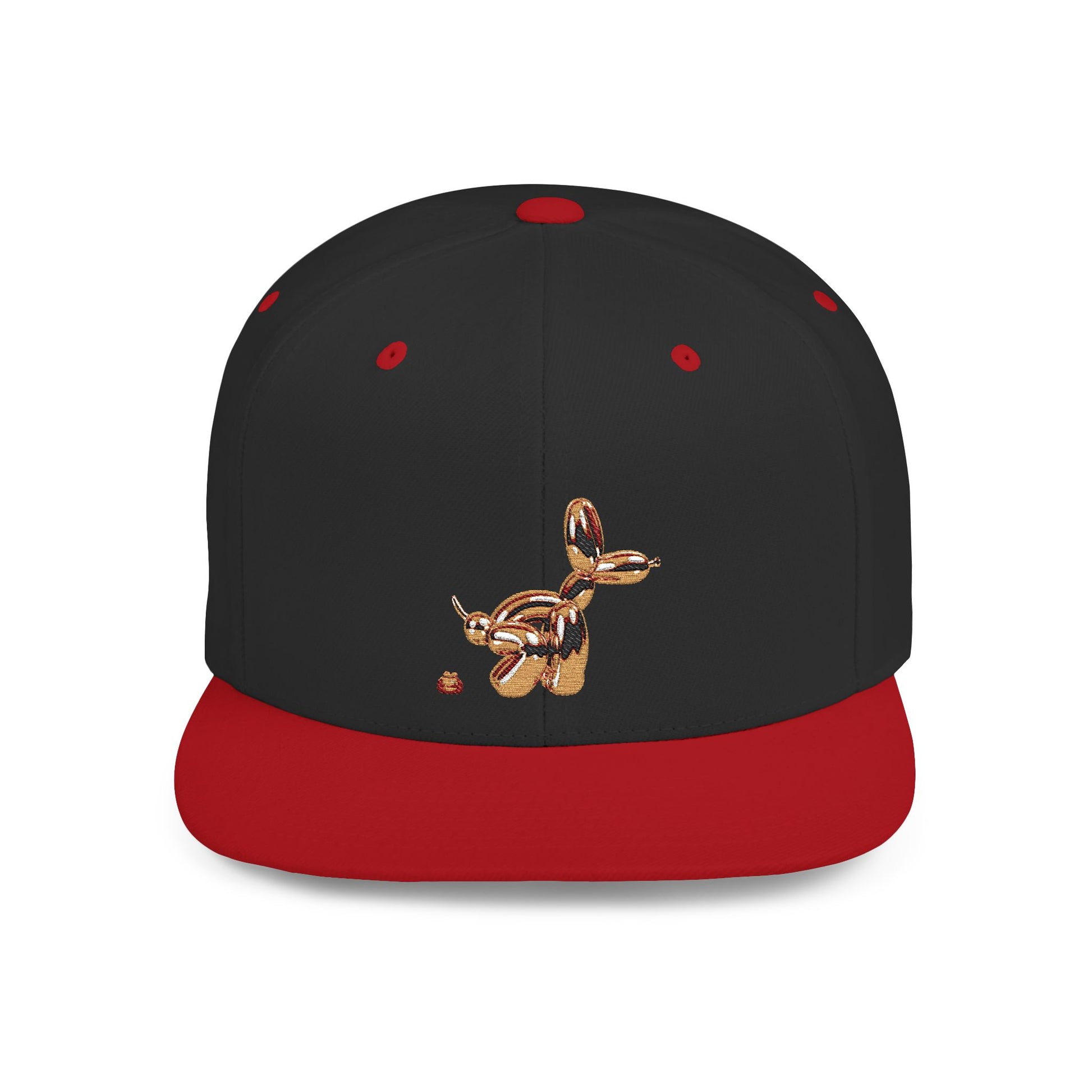 flat bill snapback hat balloon dog design