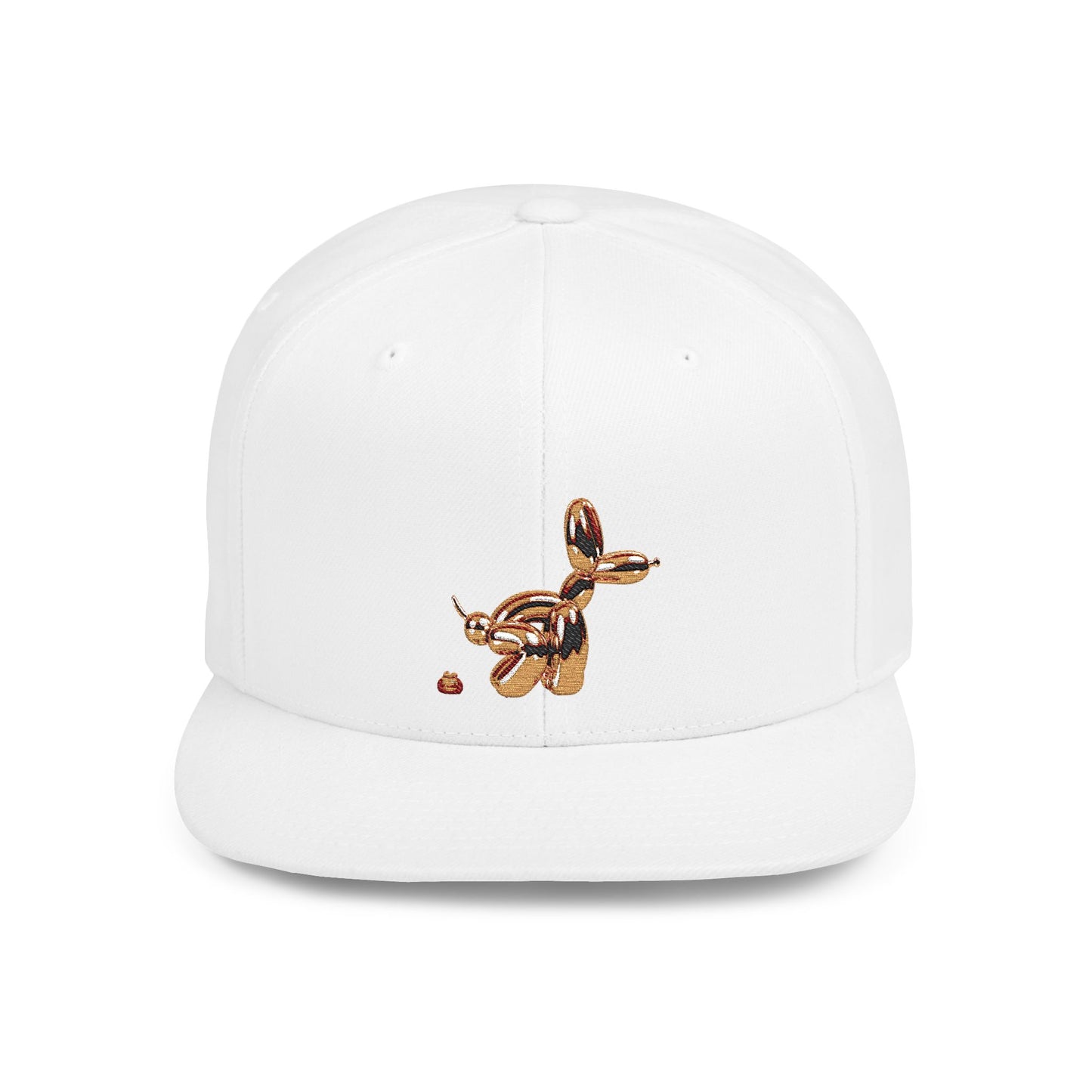 flat bill snapback hat balloon dog design