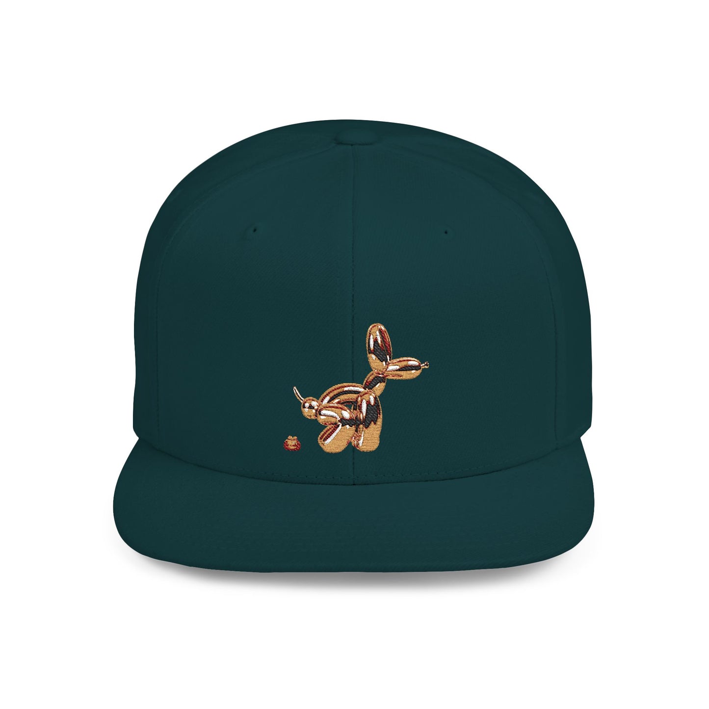flat bill snapback hat balloon dog design