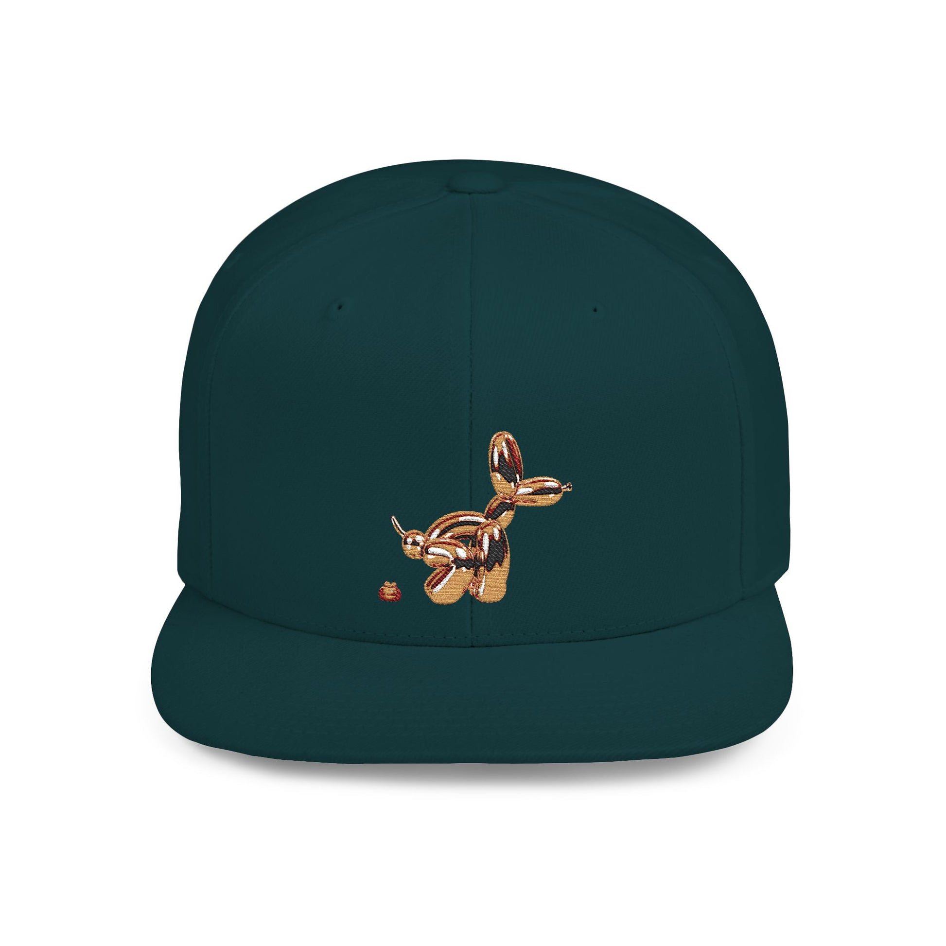 flat bill snapback hat balloon dog design