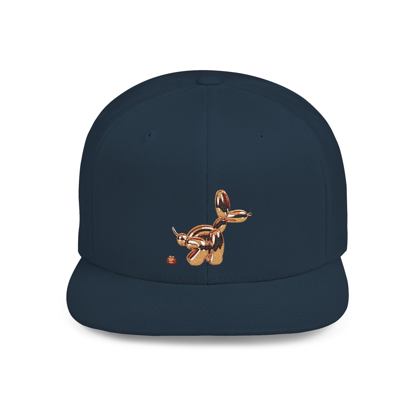 flat bill snapback hat balloon dog design