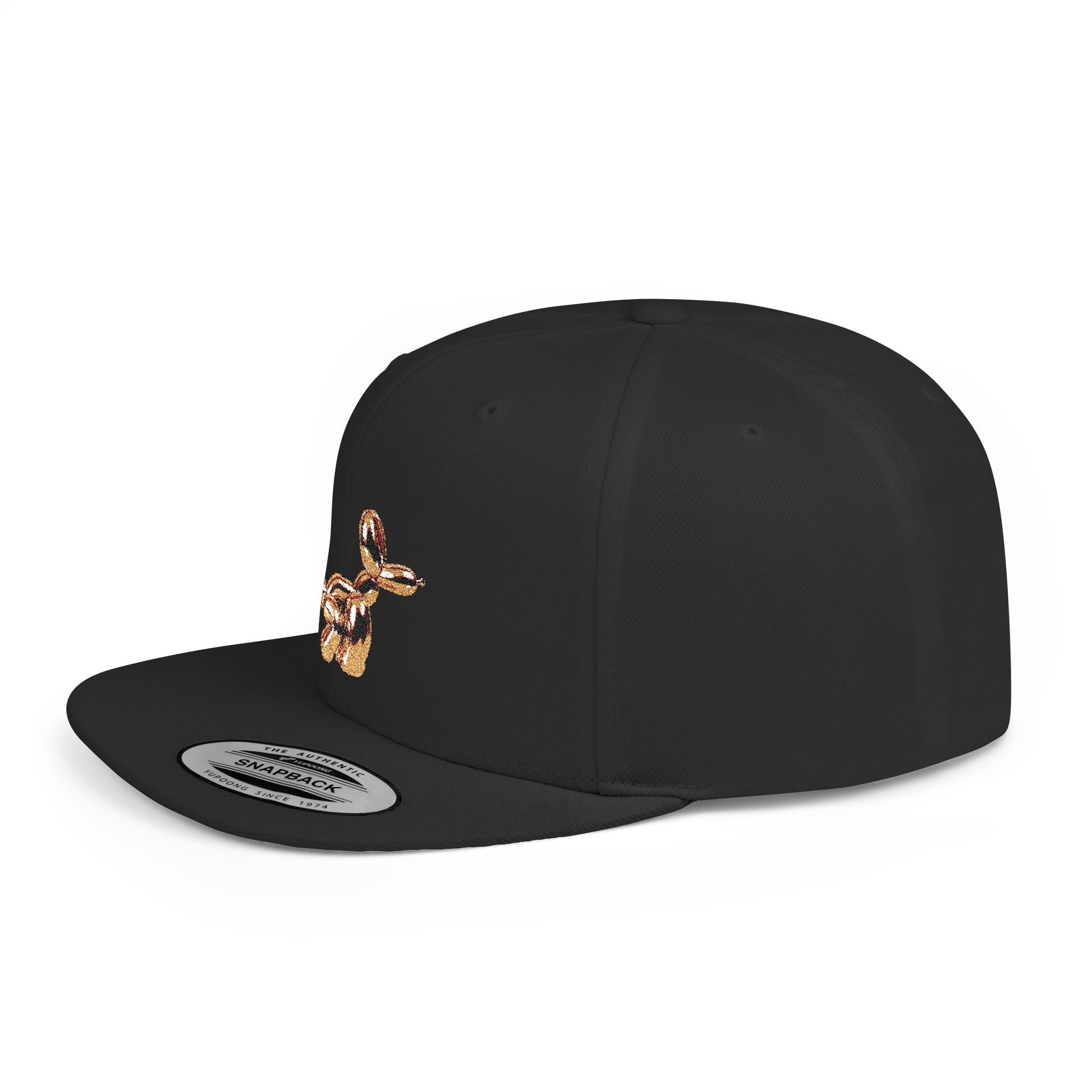 flat bill snapback hat balloon dog design