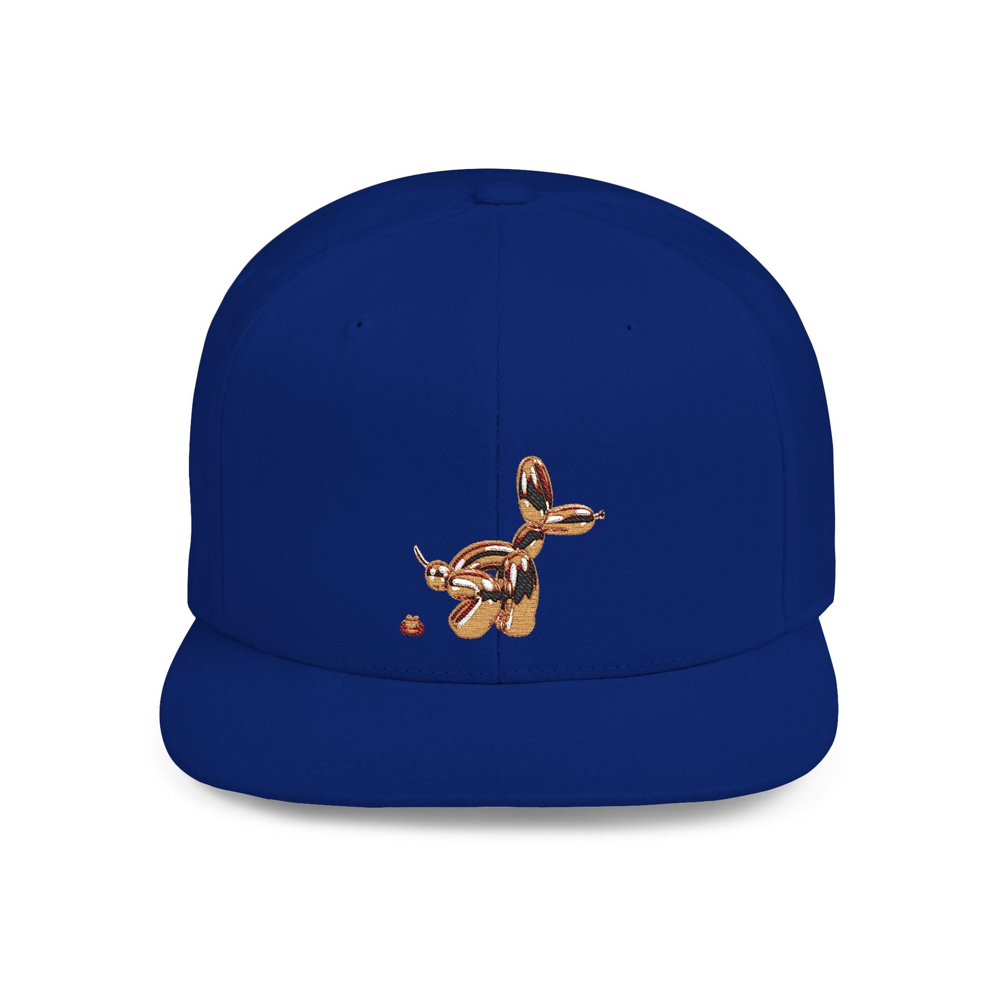 flat bill snapback hat balloon dog design