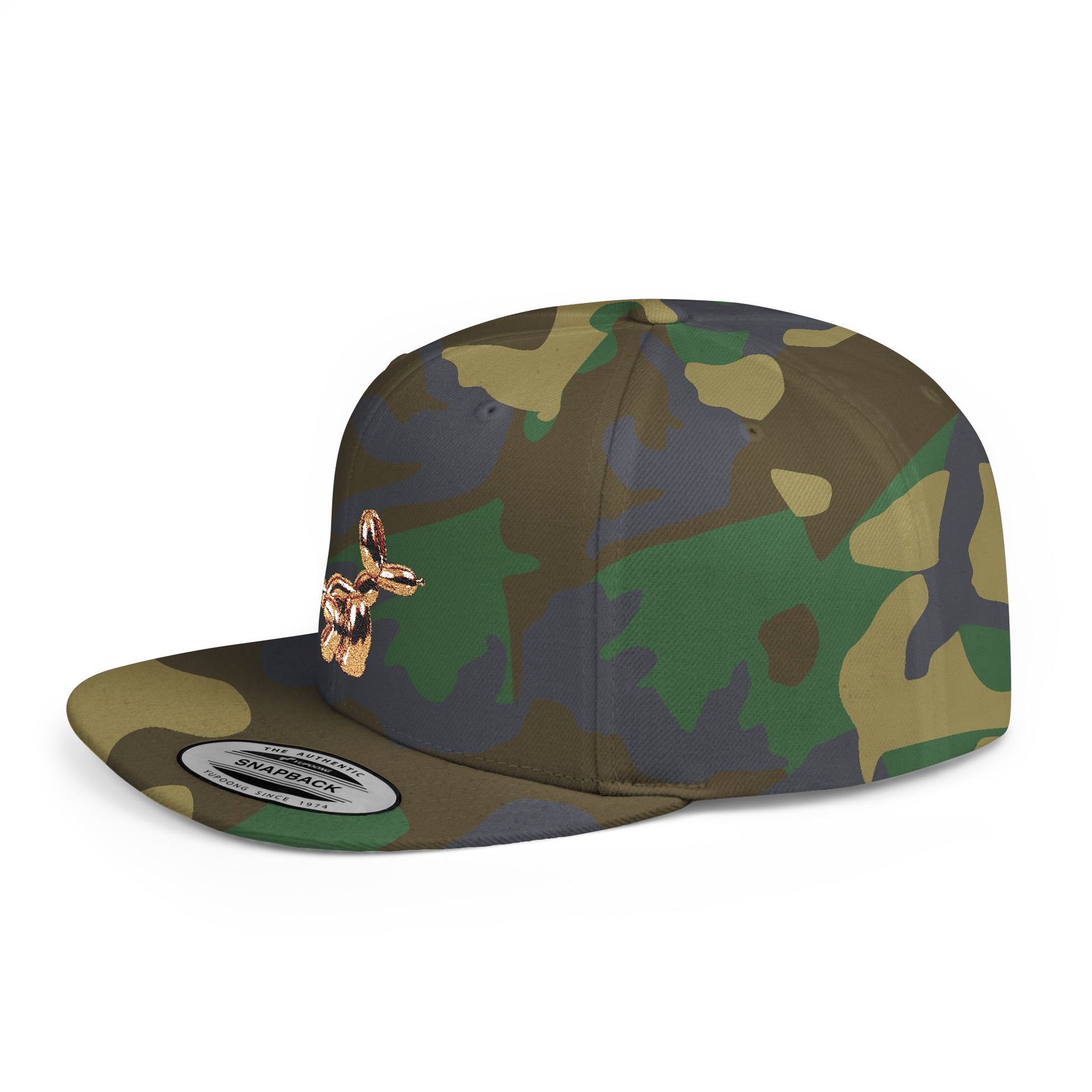 flat bill snapback hat balloon dog design