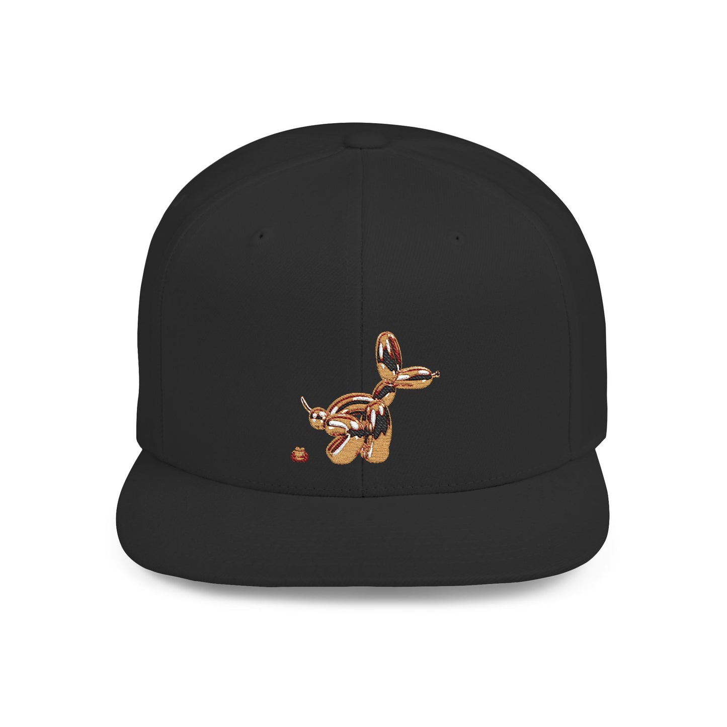 flat bill snapback hat balloon dog design