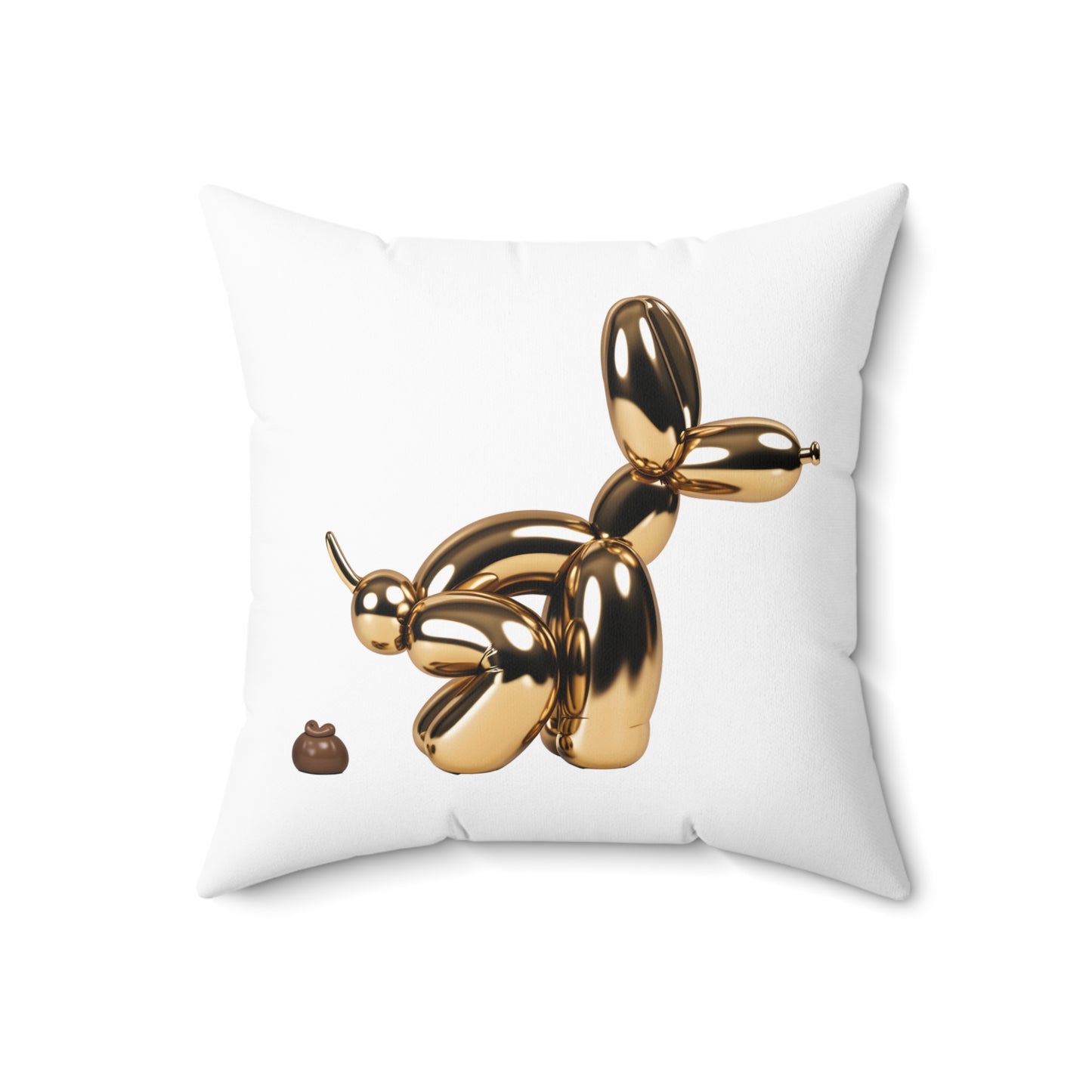 Fun Poop Art Square Pillow - Whimsical Bold Home Decor