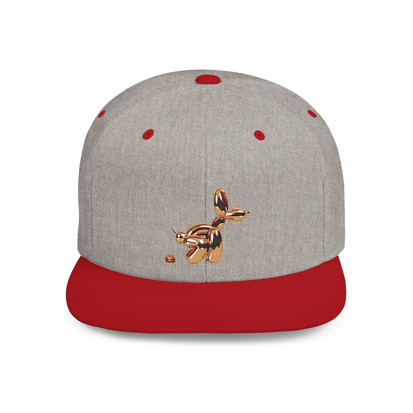 flat bill snapback hat balloon dog design