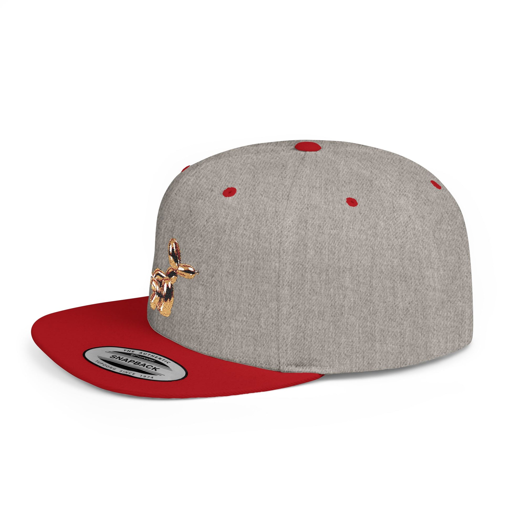 flat bill snapback hat balloon dog design