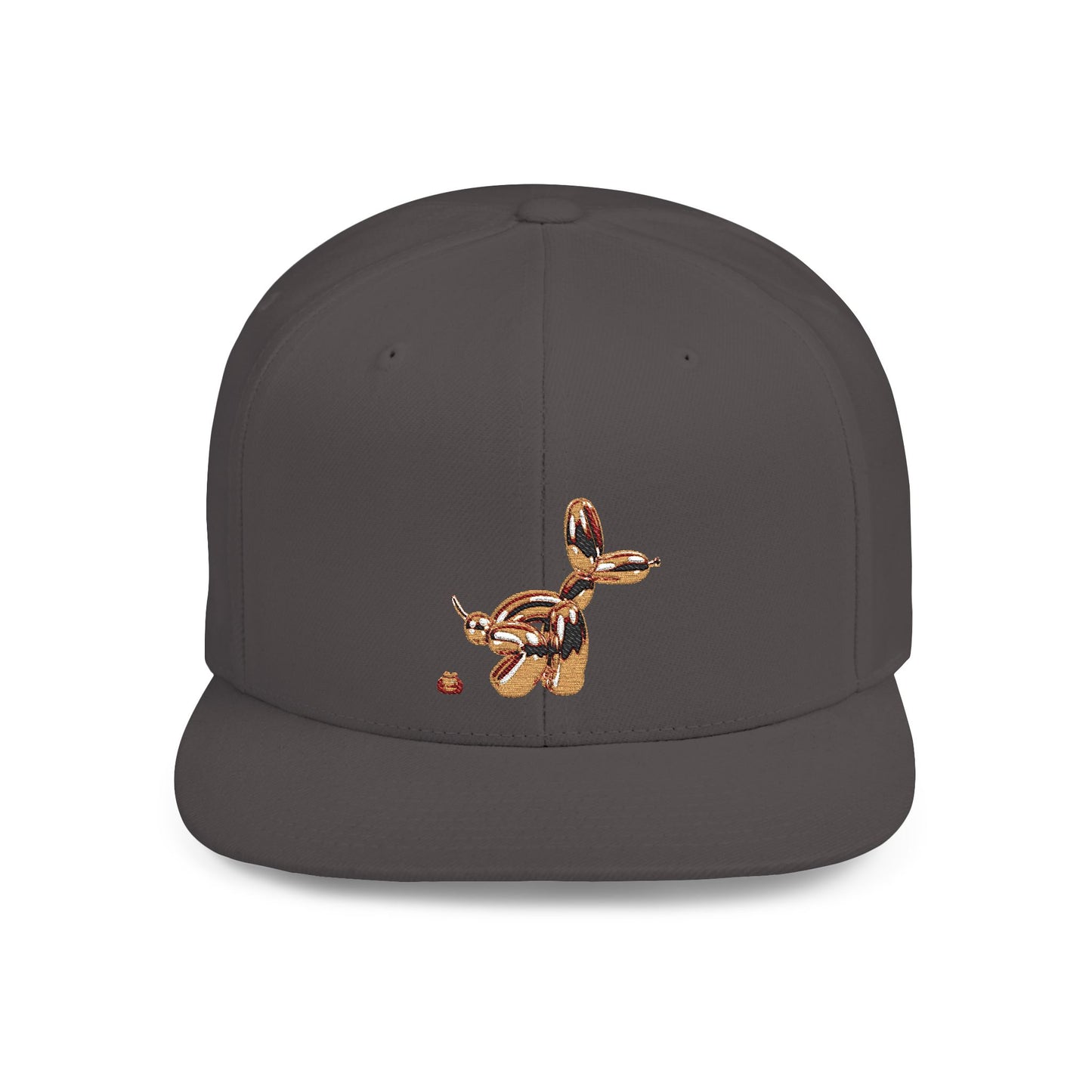 flat bill snapback hat balloon dog design
