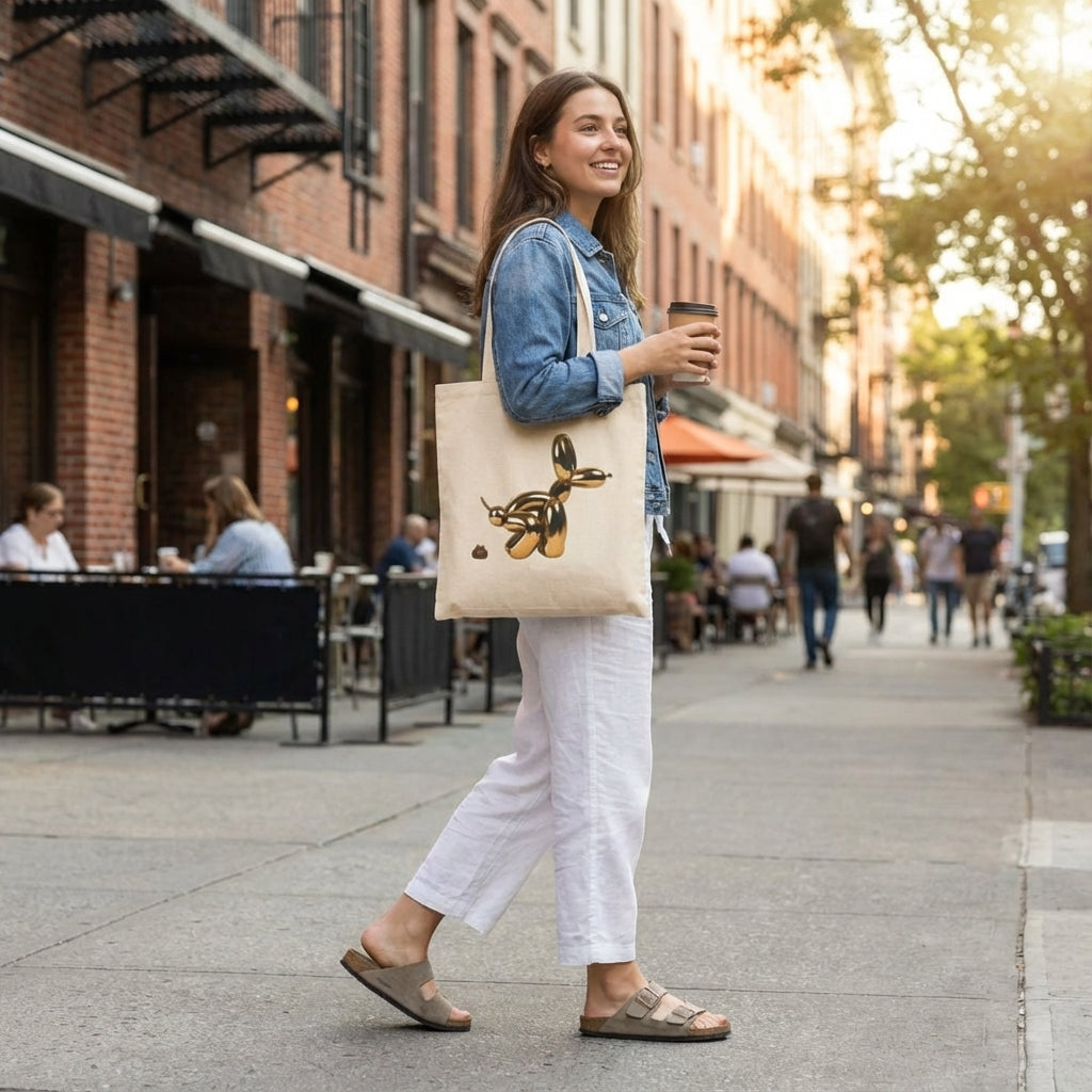 Funny Poop Art Cotton Canvas Tote Bag