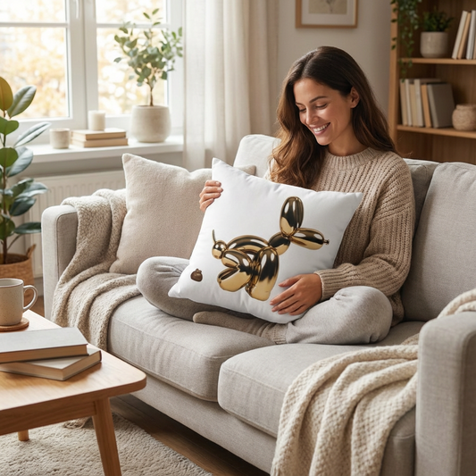 Fun Poop Art Square Pillow - Whimsical Bold Home Decor