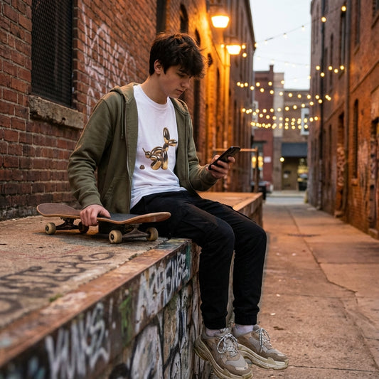 Humorous Unisex Heavy Cotton Tee - Balloon Dog & Poop Art Design