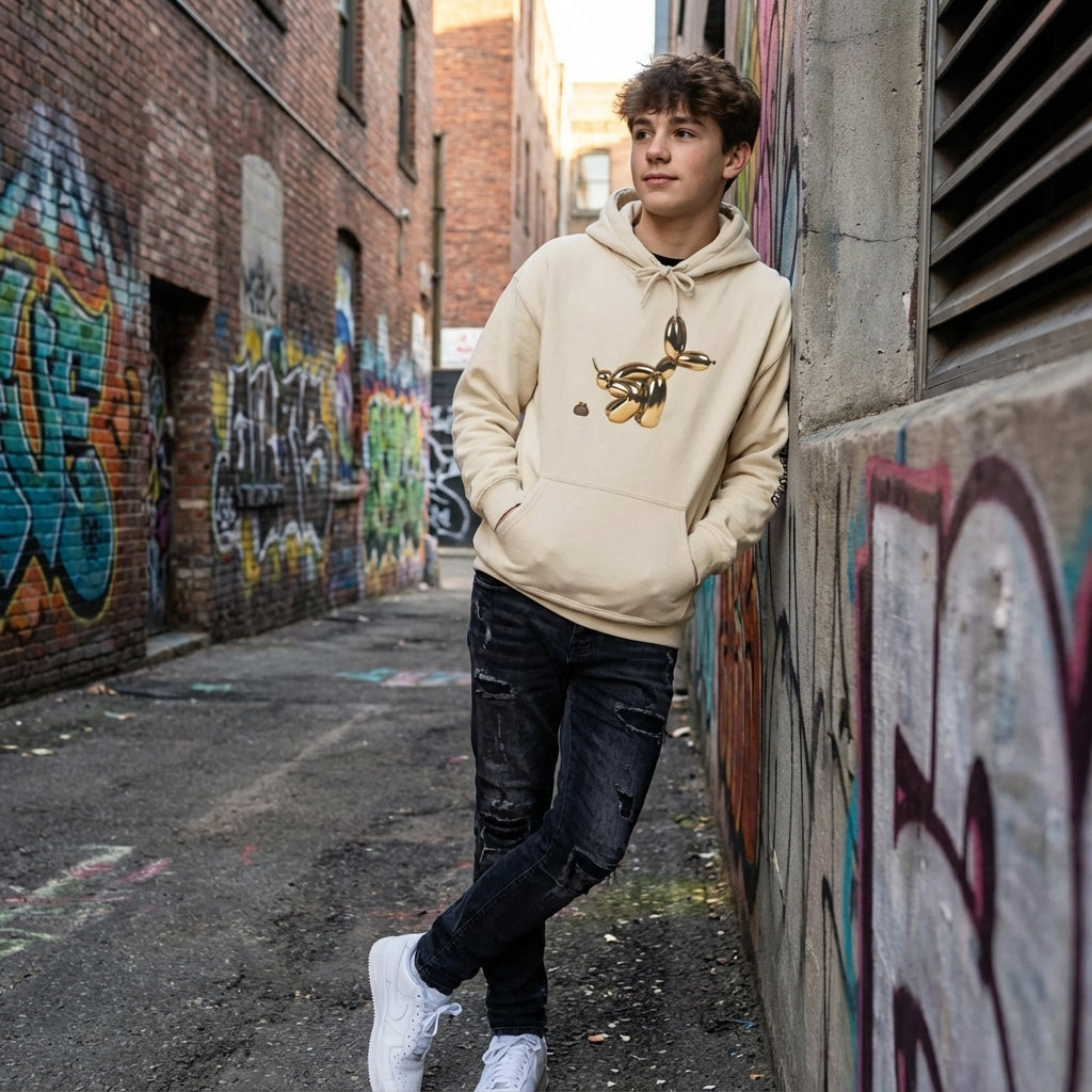 Pop Art Balloon Dog Hoodie - Cozy Unisex Sweatshirt for Fun Aesthetics