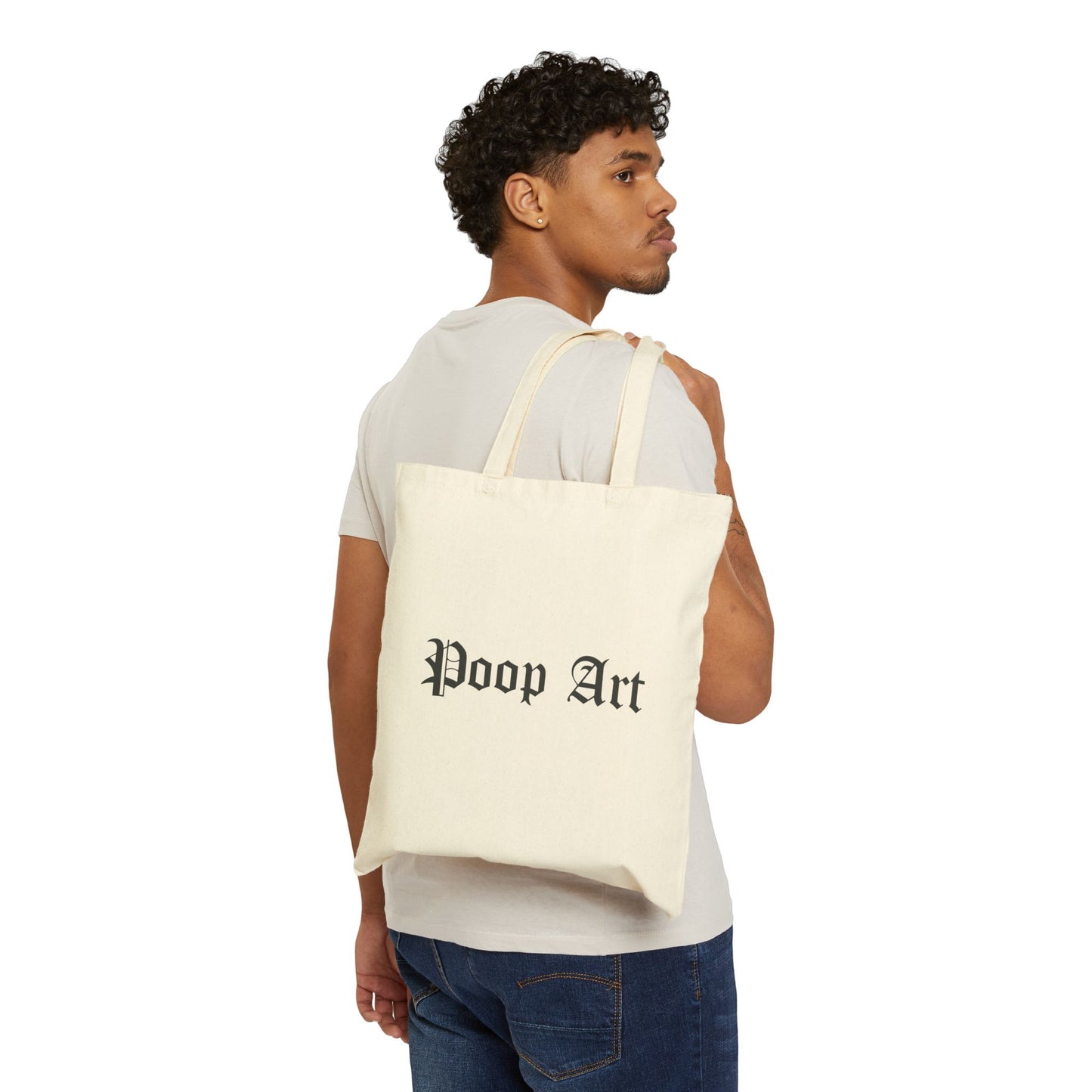 Funny Poop Art Cotton Canvas Tote Bag