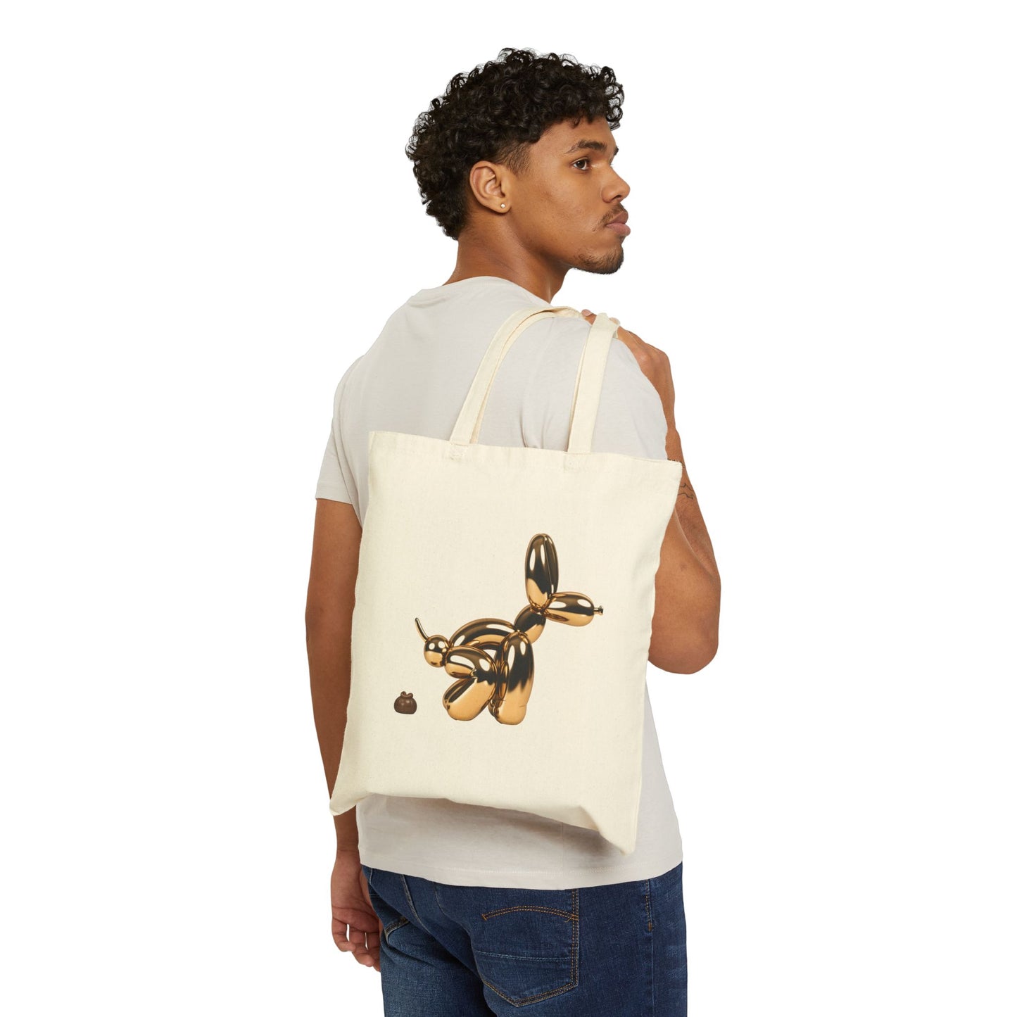 Funny Poop Art Cotton Canvas Tote Bag