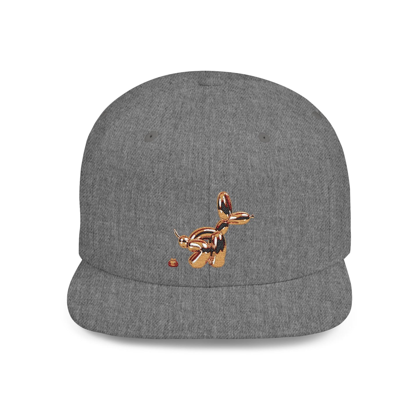 flat bill snapback hat balloon dog design