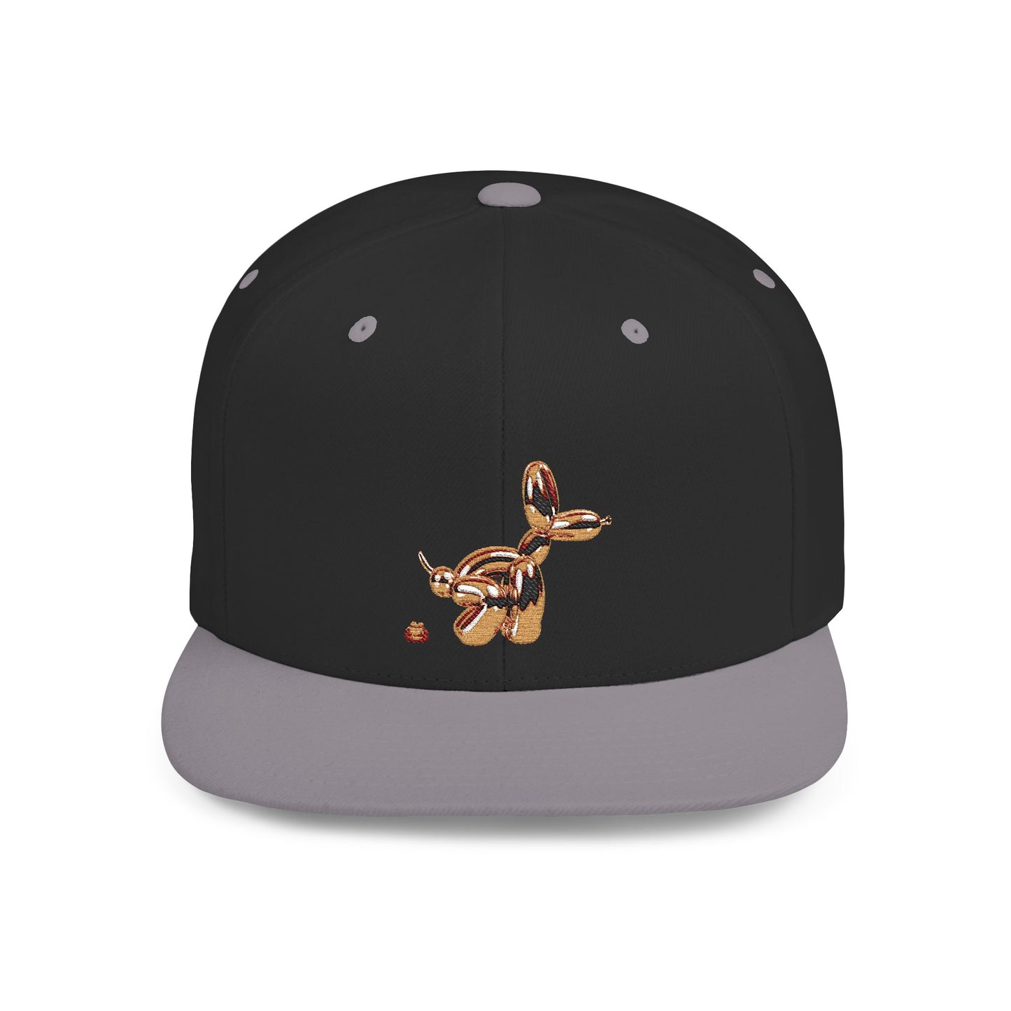 flat bill snapback hat balloon dog design