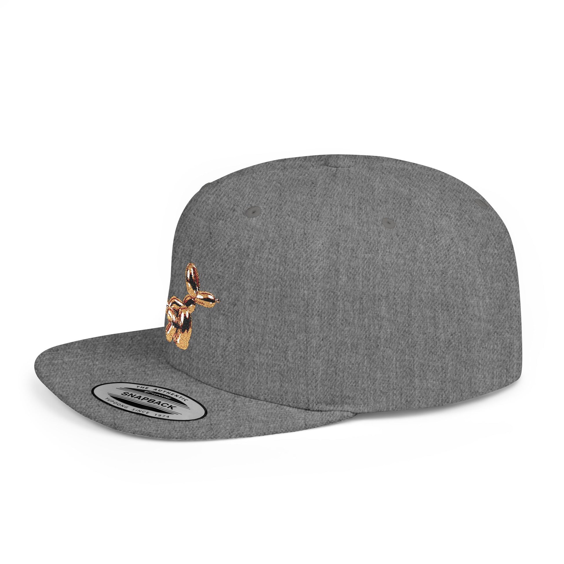 flat bill snapback hat balloon dog design