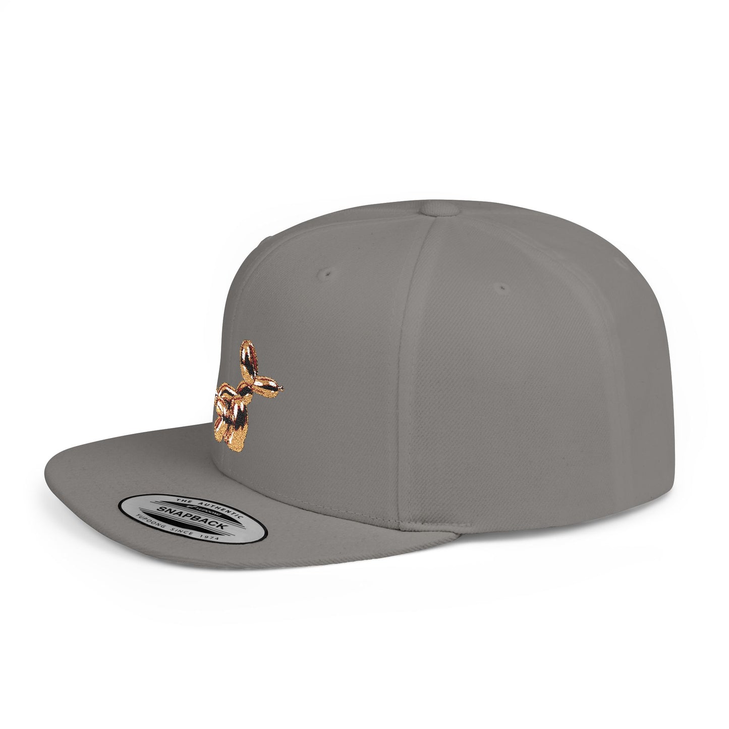 flat bill snapback hat balloon dog design