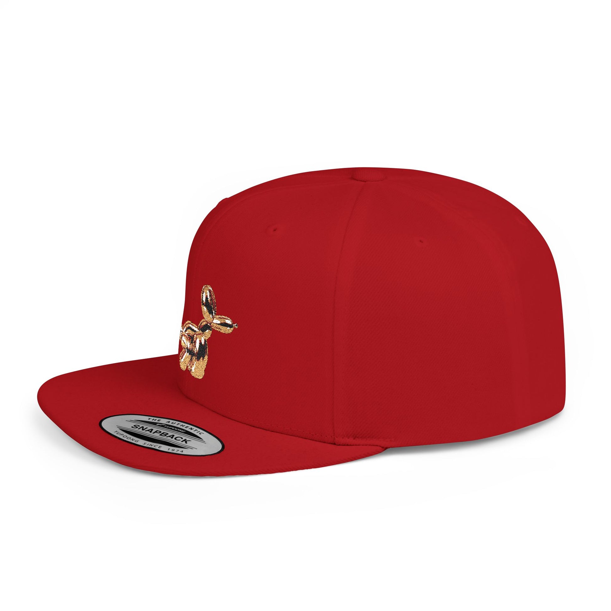 flat bill snapback hat balloon dog design