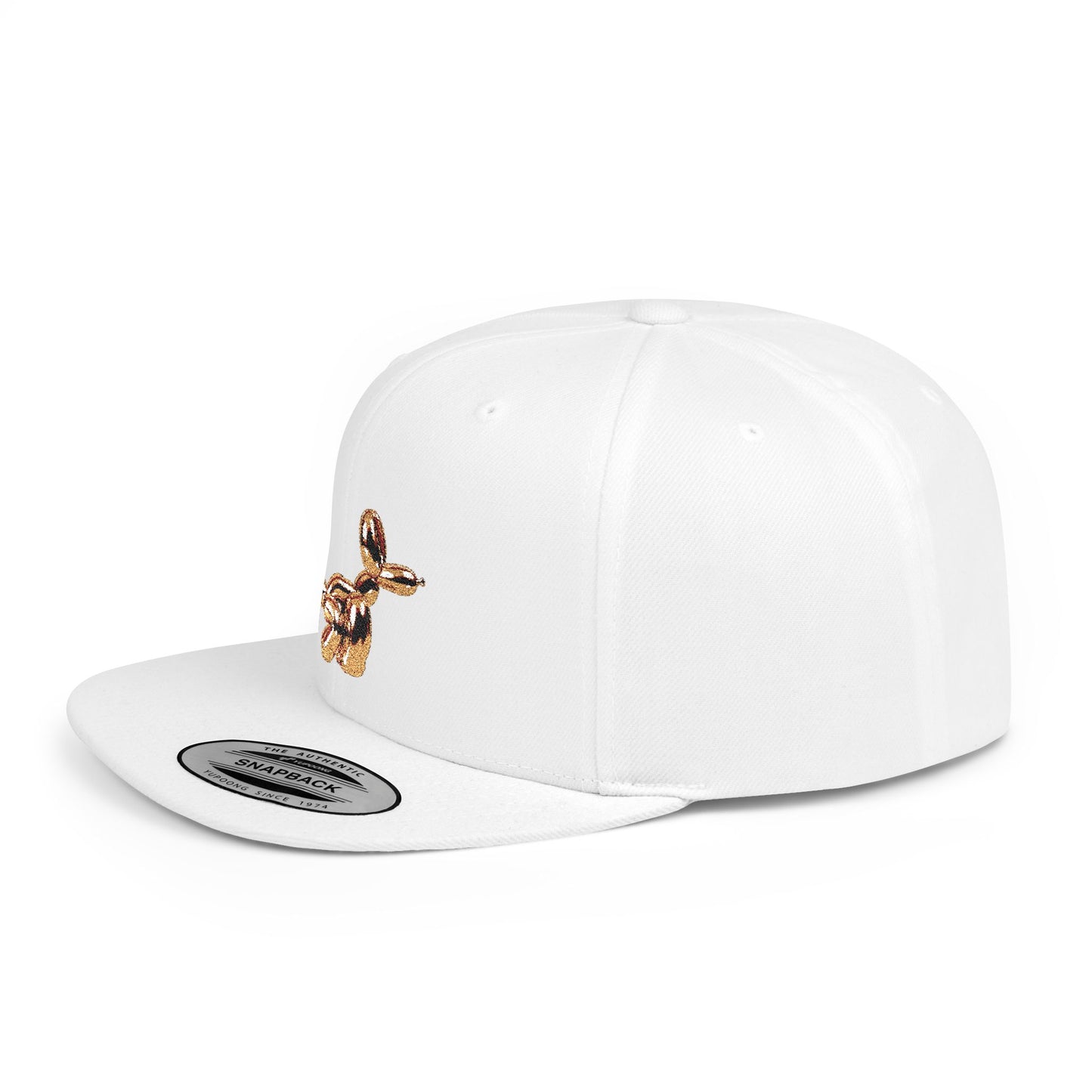flat bill snapback hat balloon dog design