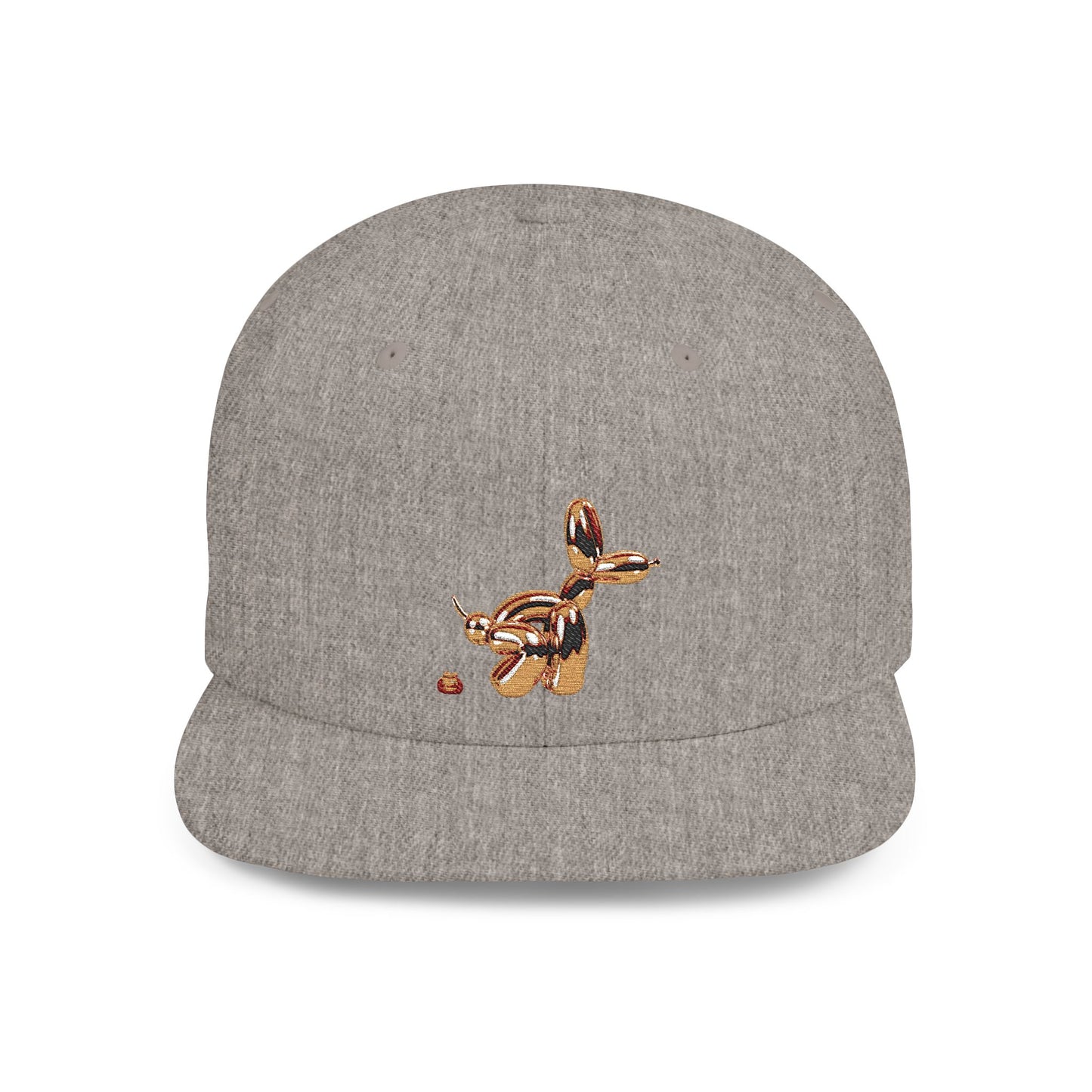 flat bill snapback hat balloon dog design