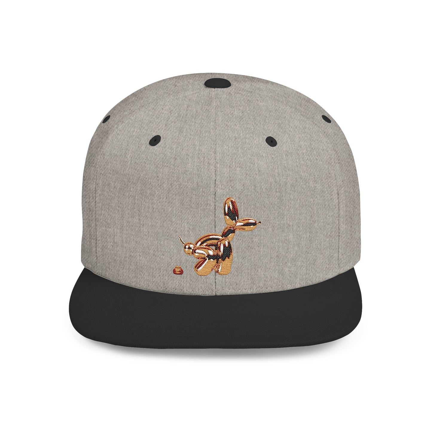 flat bill snapback hat balloon dog design
