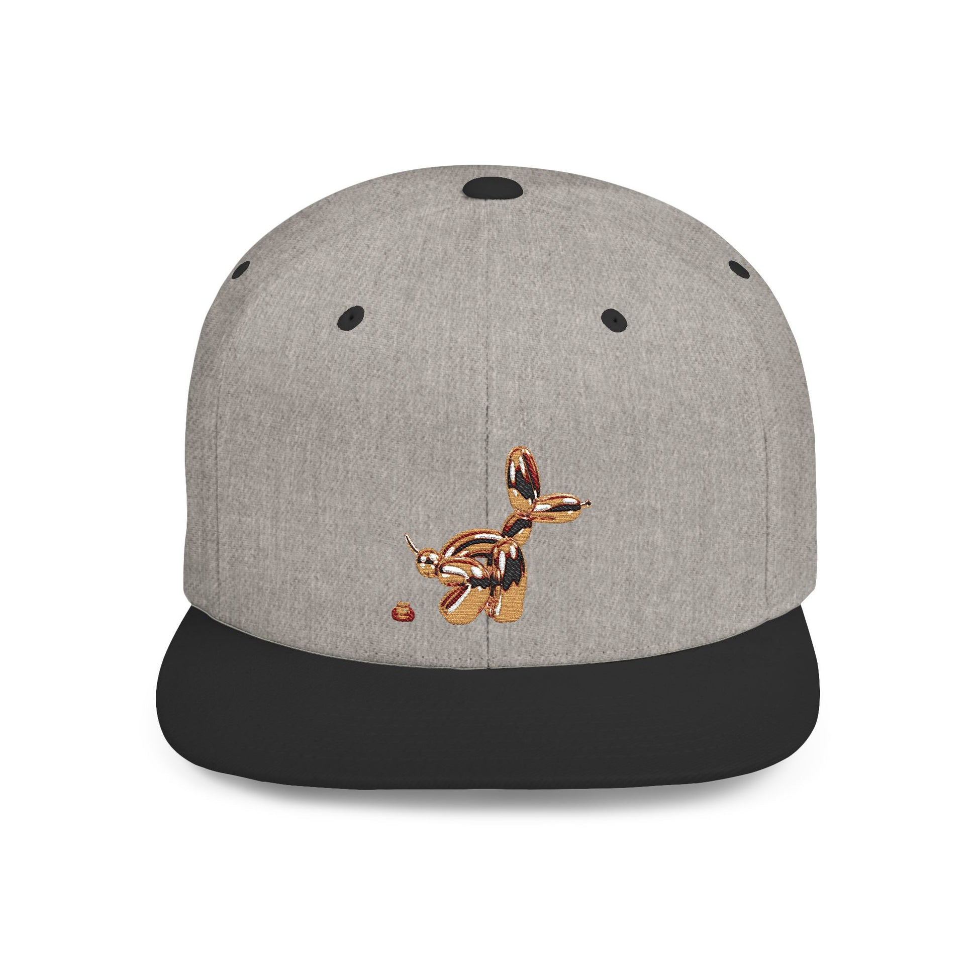 flat bill snapback hat balloon dog design