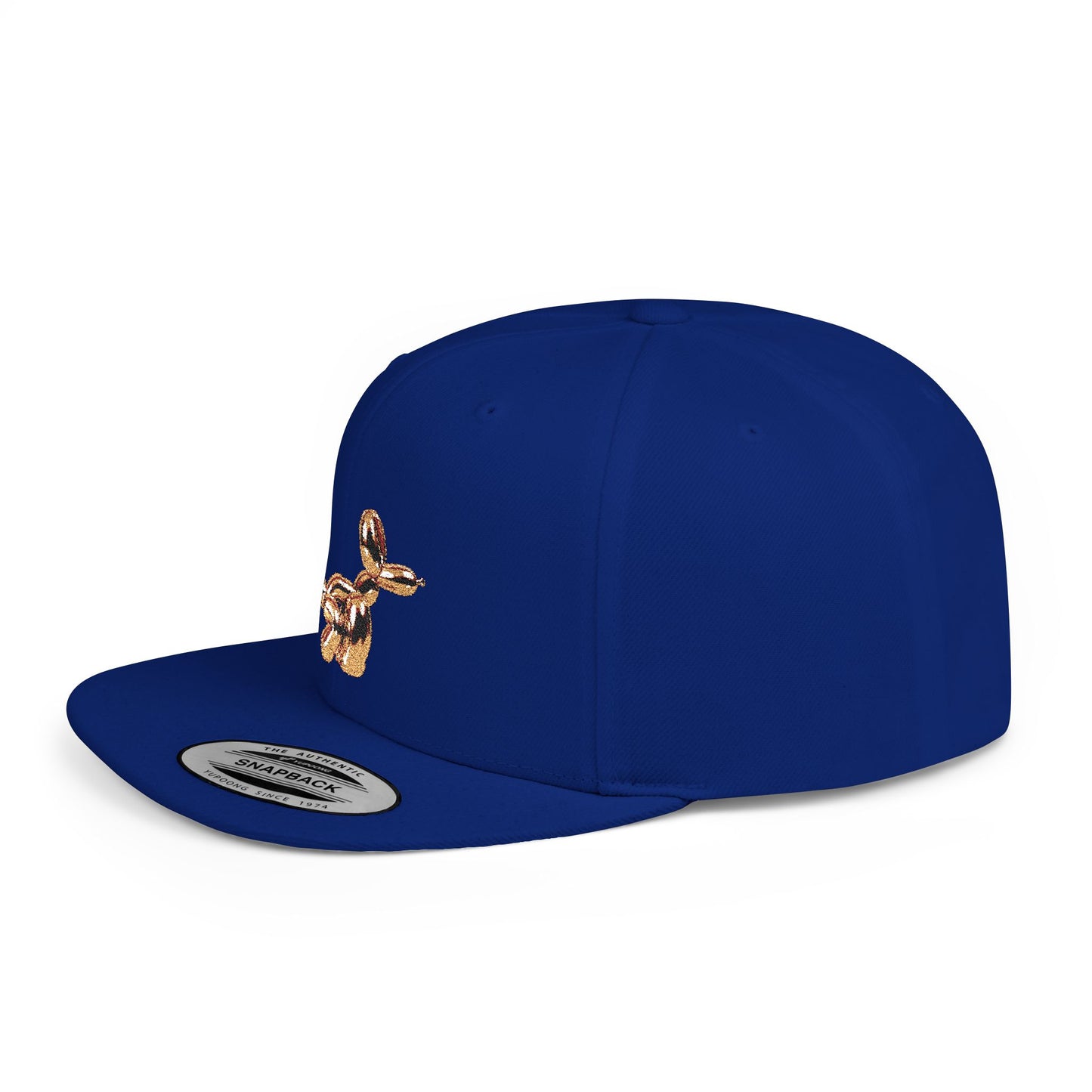 flat bill snapback hat balloon dog design