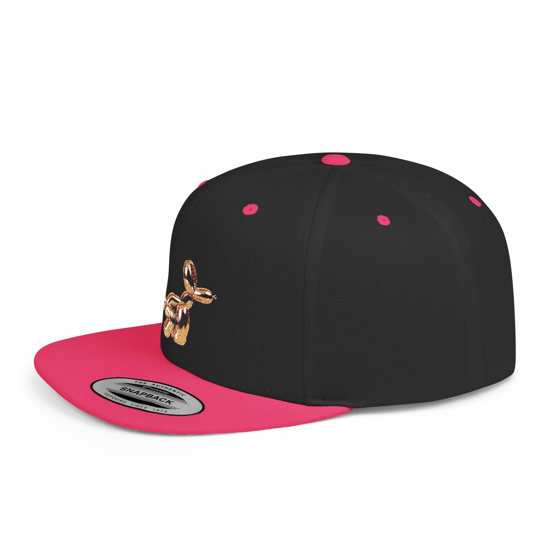  flat bill snapback hat balloon dog design