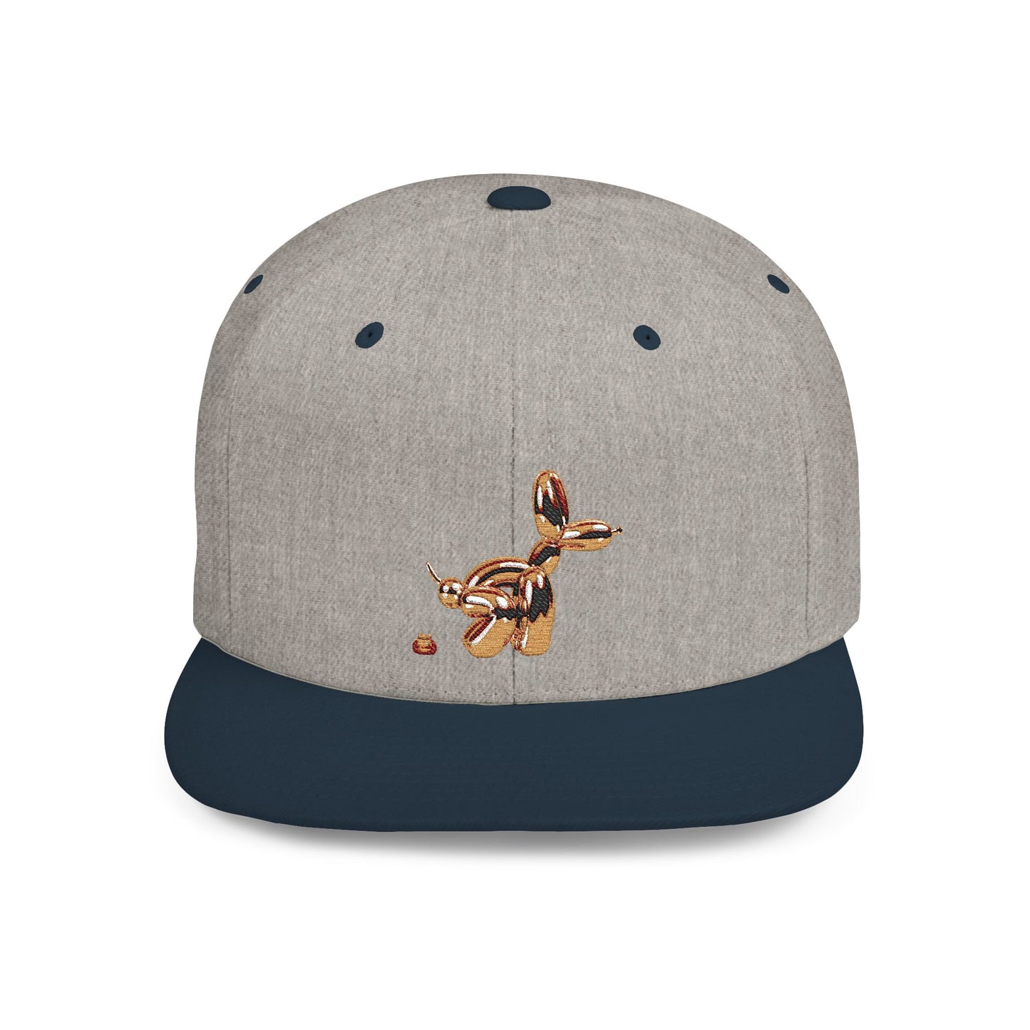 flat bill snapback hat balloon dog design
