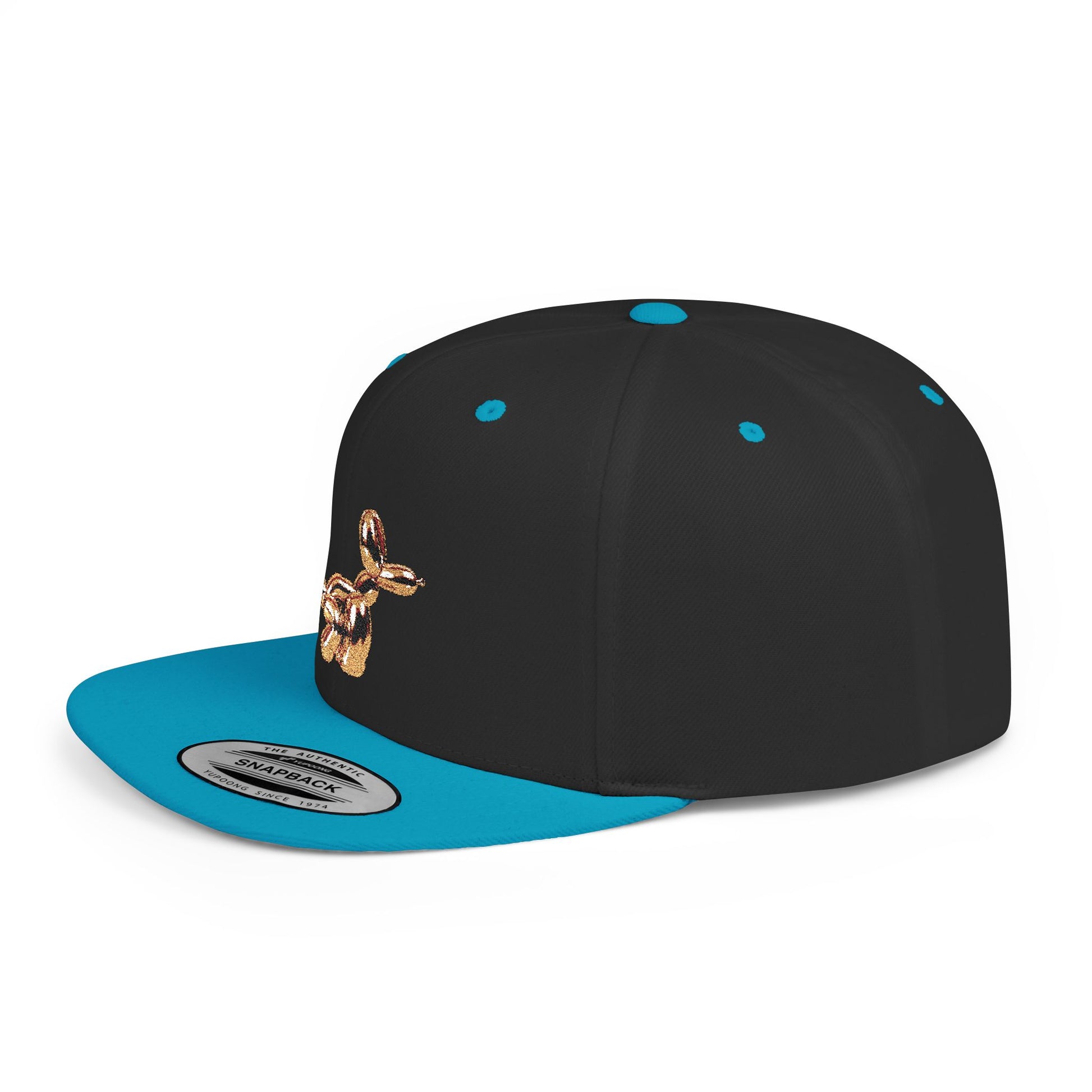 flat bill snapback hat balloon dog design