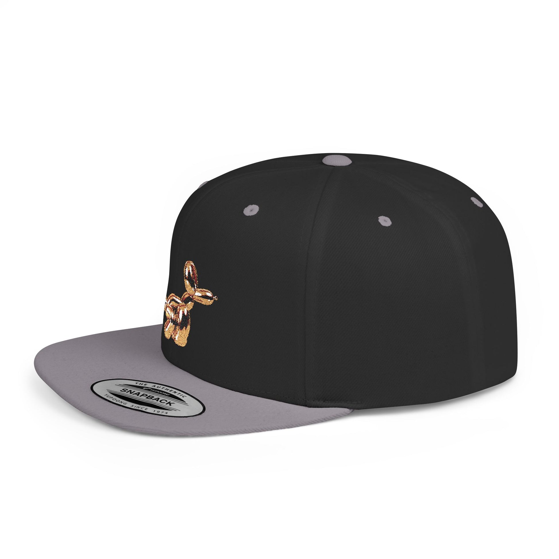 flat bill snapback hat balloon dog design